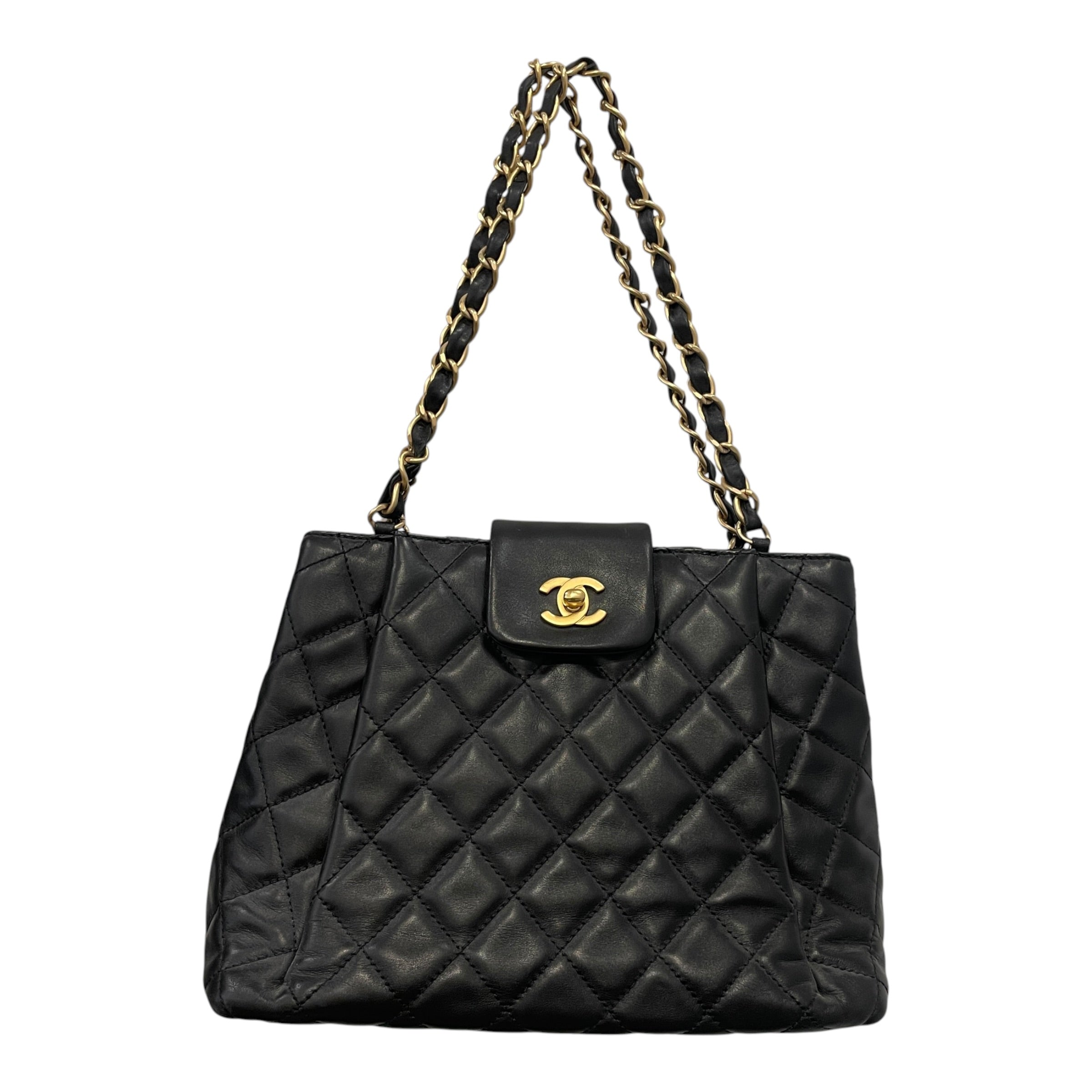 CHANEL/Hand Bag/Lambskin/BLK/quilted cc shoulder/cxmvq87 view 1