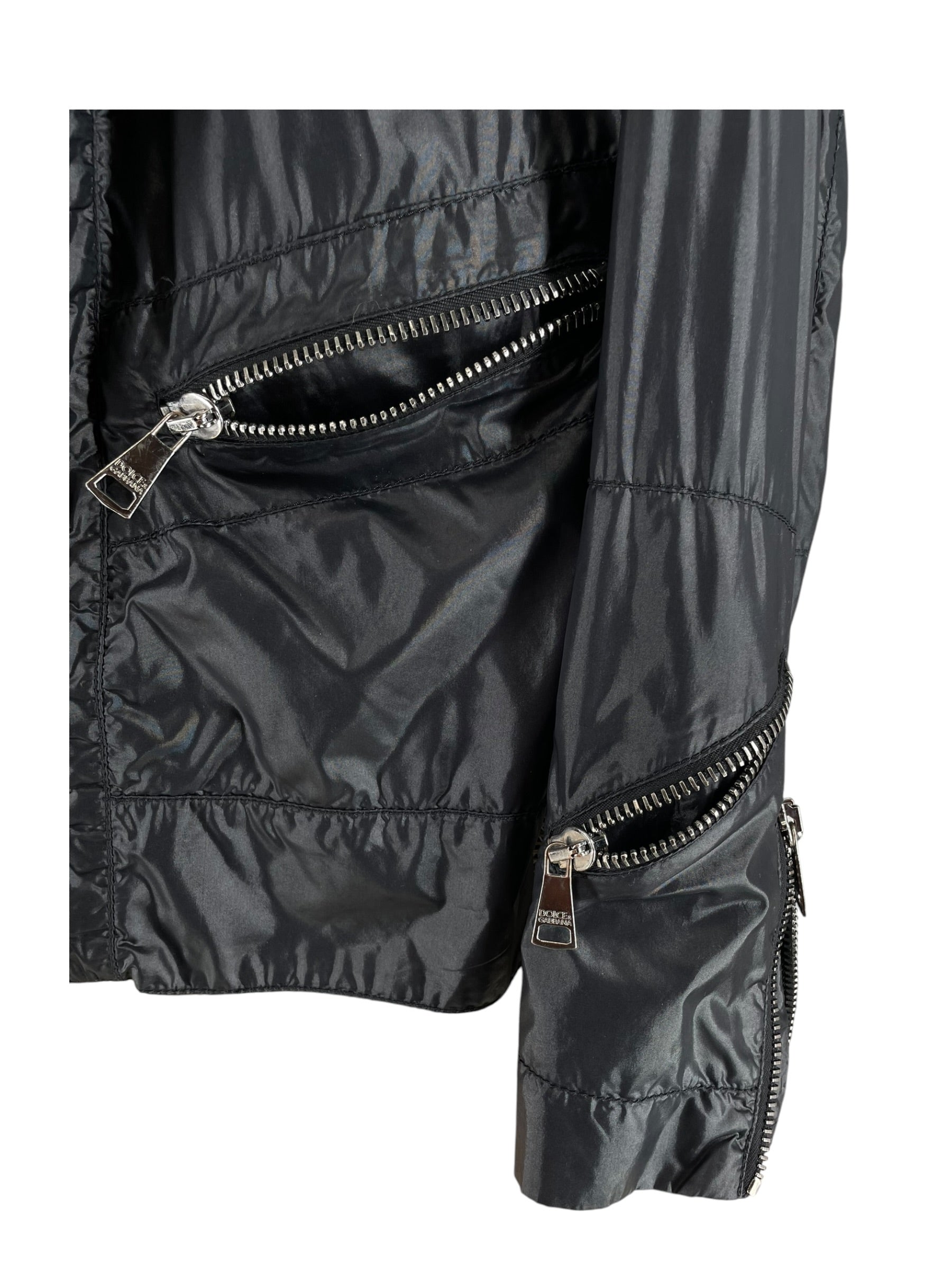 DOLCE&GABBANA/Jacket/38/Nylon/BLK/multi zipper mini collar view 6