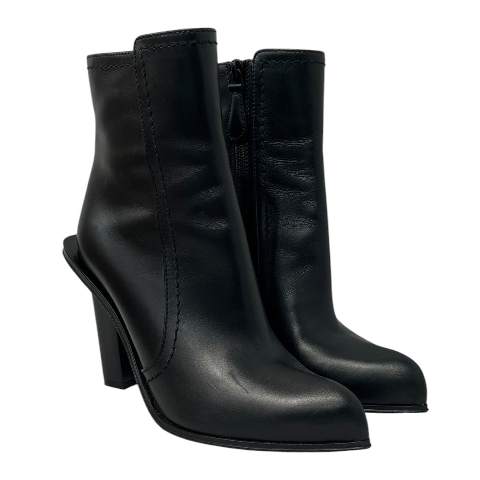 Alexander McQueen/Heels/EU 36/Leather/BLK/m shaped heel side zip view 1