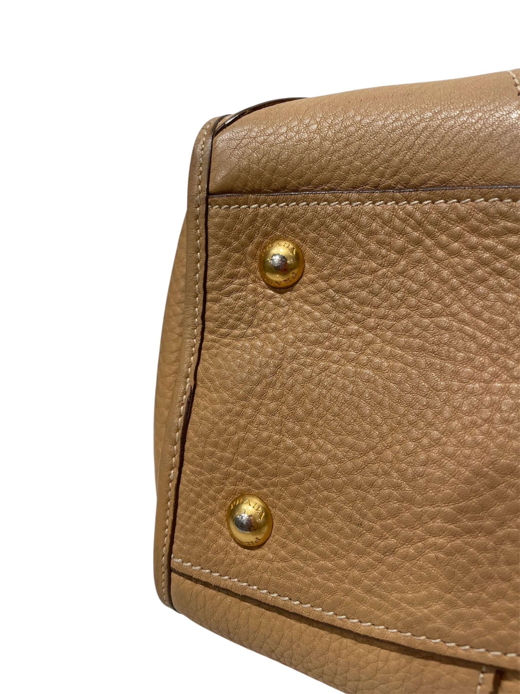 PRADA/Hand Bag/Leather/BEG/vitello daino tote view 6