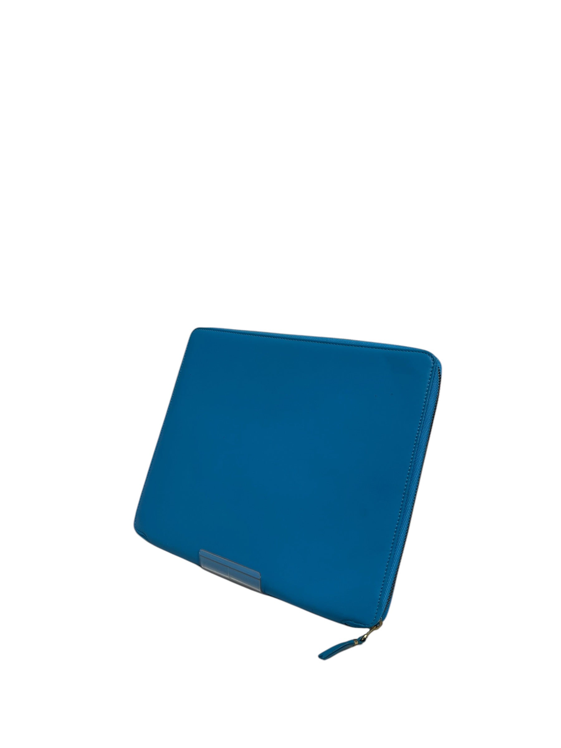 COMME des GARCONS/Pouch/Leather/BLU/LARGE TEAL ZIP POUCH view 1