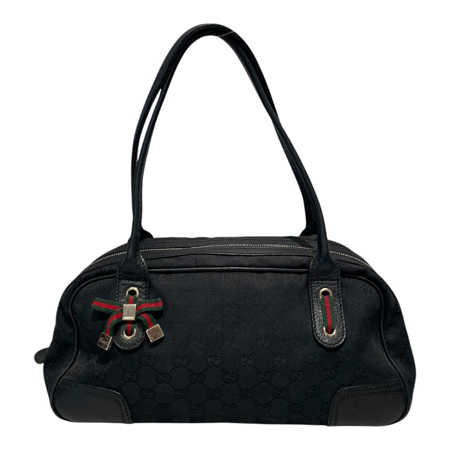 GUCCI/Bag/Monogram/Cotton/BLK/princy boston/ ribbon bow view 1