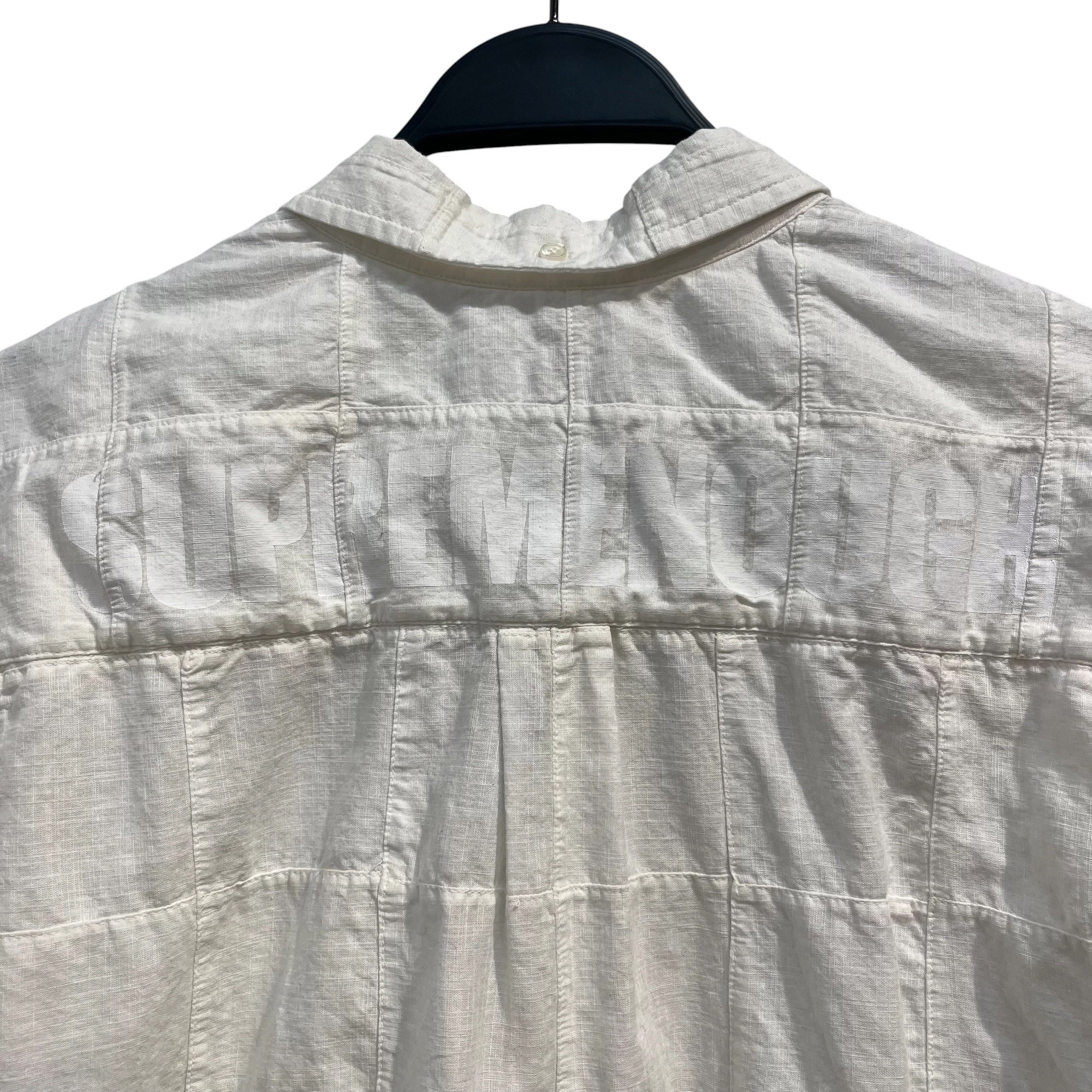 Supreme/GOOD ENOUGH/SS Shirt/M/Cotton/WHT/Dress/CUT & SEW GRID view 4