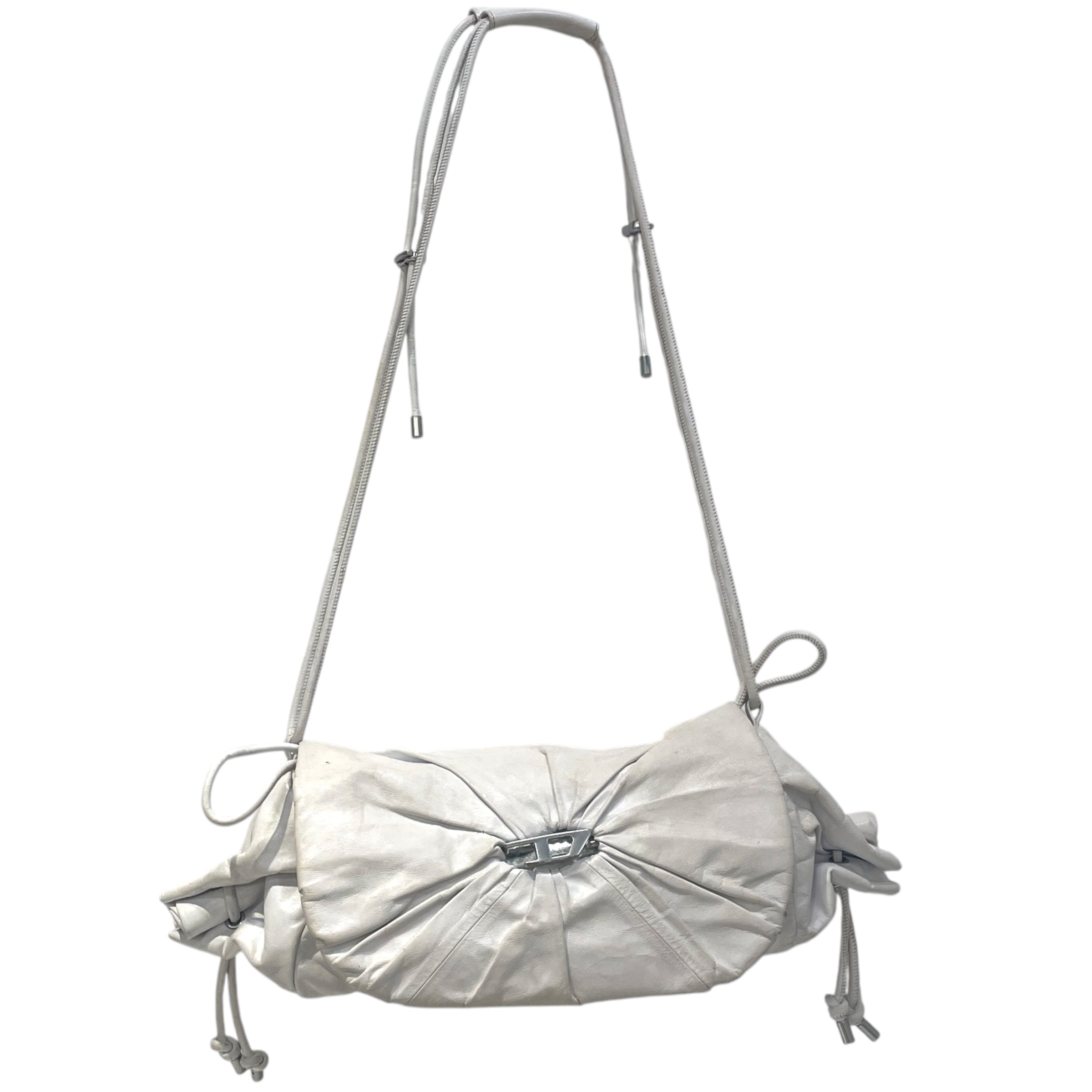 DIESEL/Cross Body Bag/Leather/WHT/scrunch d shoulder bag view 1