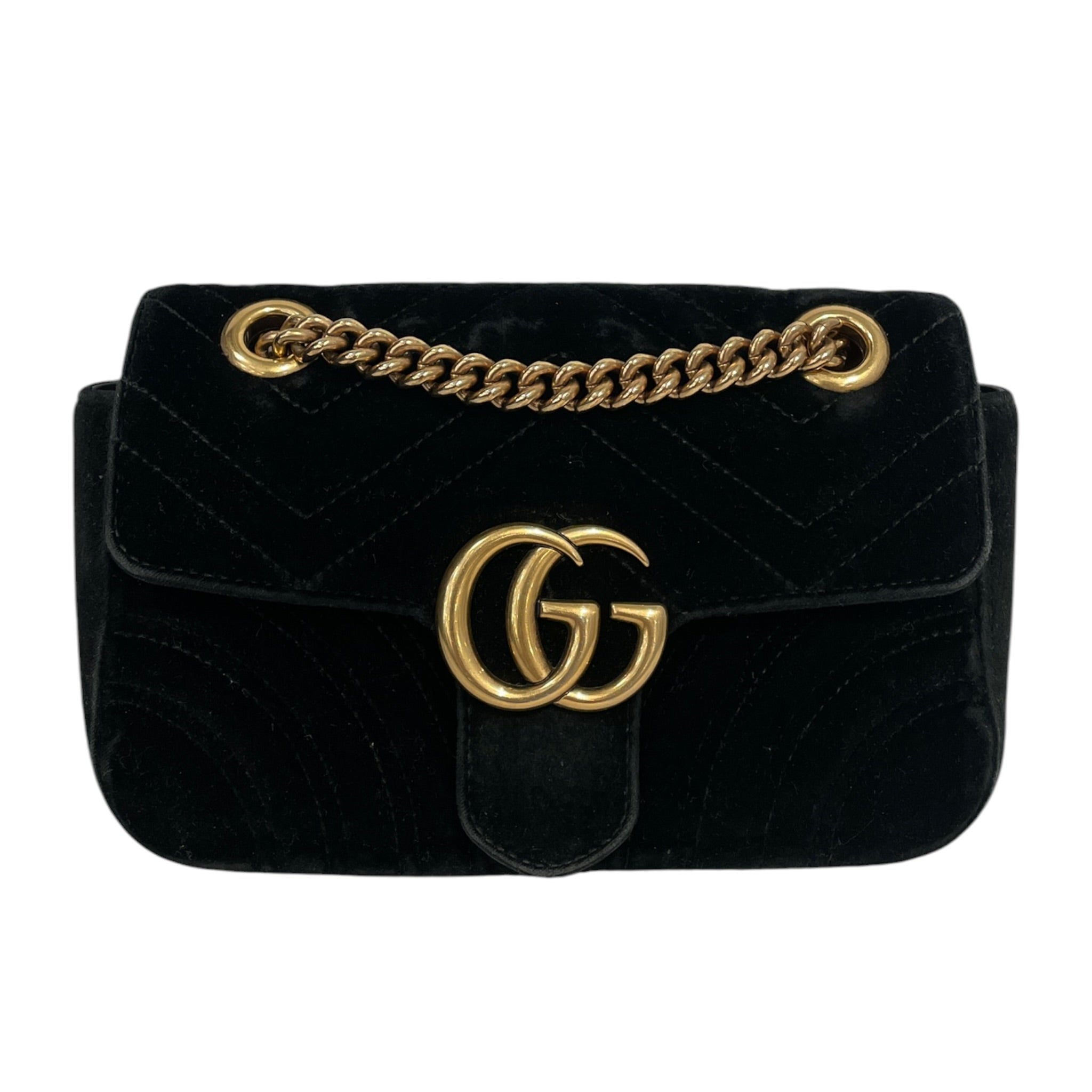 GUCCI/Bag/BLK/DOUBLE G MARMONT MINI view 1