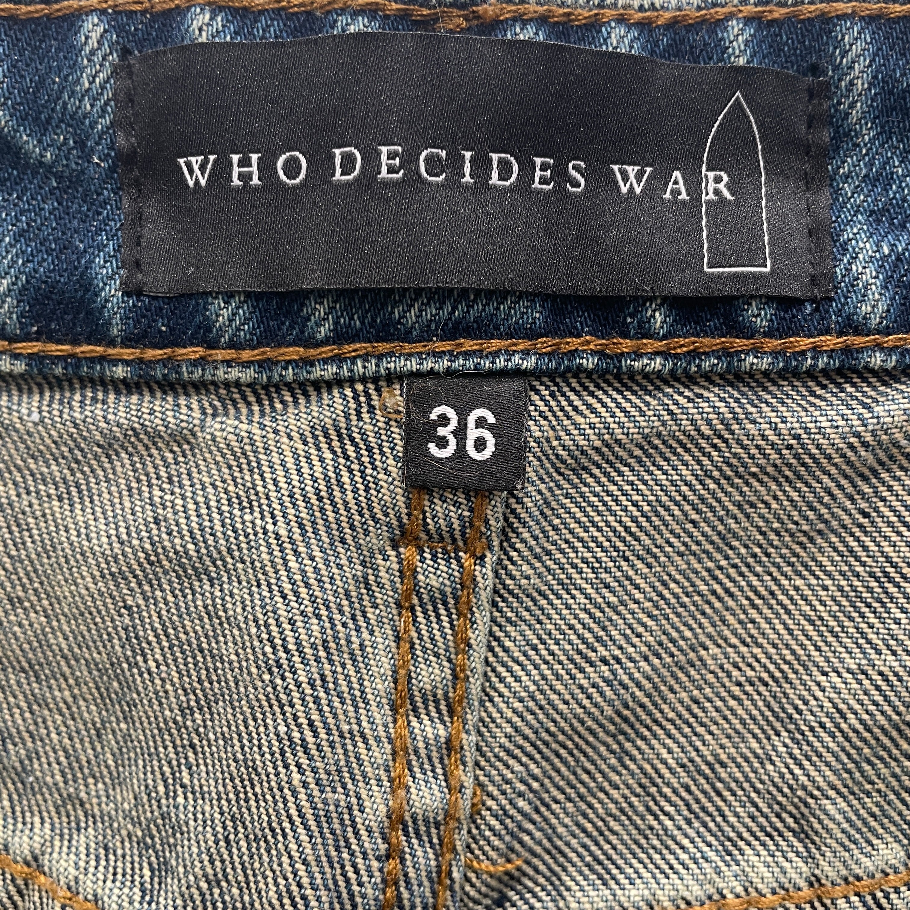 WHO DECIDES WAR/Straight Pants/36/Cotton/IDG/All Over Print/WHO DECIDE WAR BEDAZZLED view 3