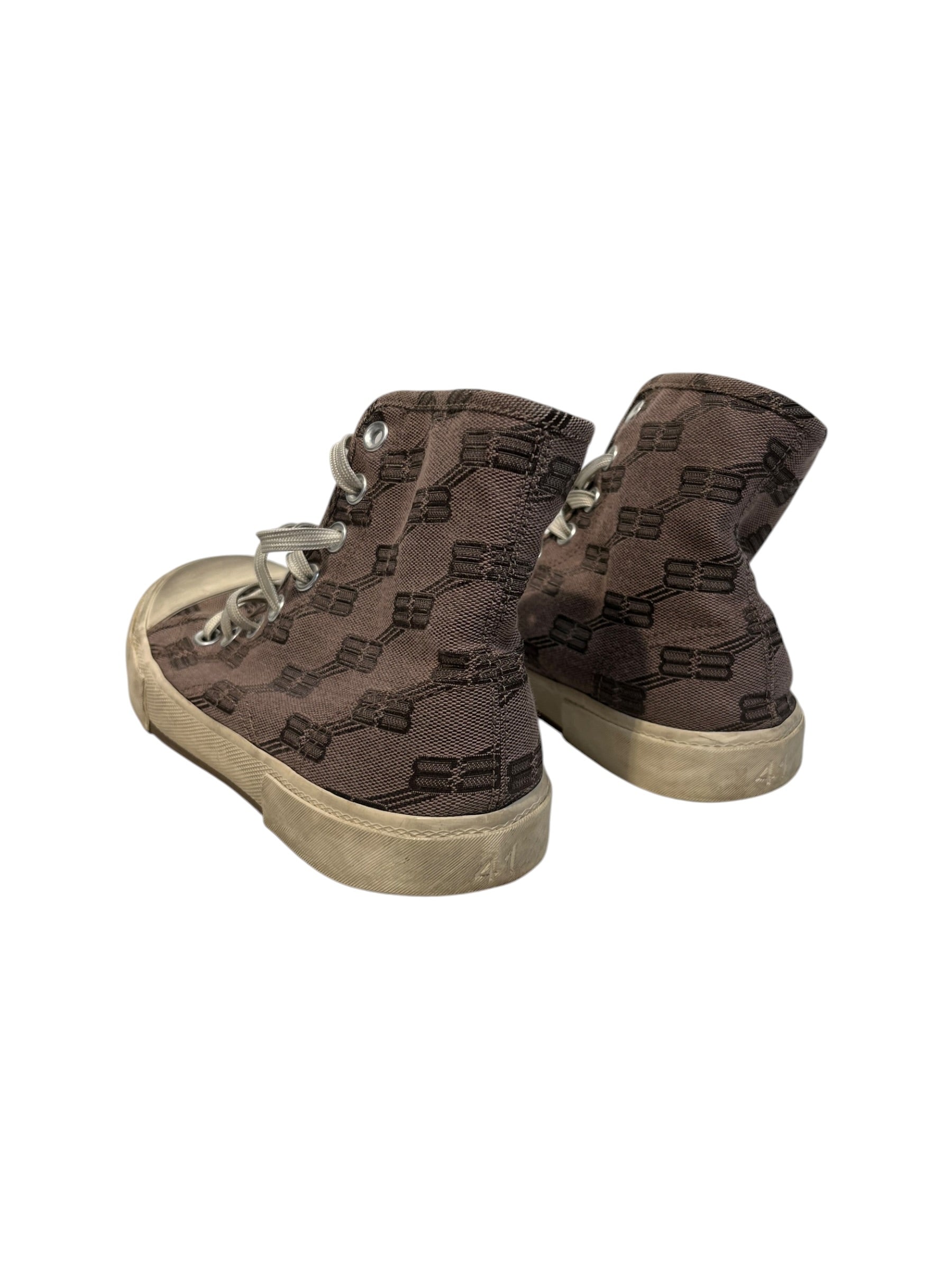BALENCIAGA/Hi-Sneakers/US 11/Monogram/Cotton/BRW/PARIS BB HIGH TOPS view 2