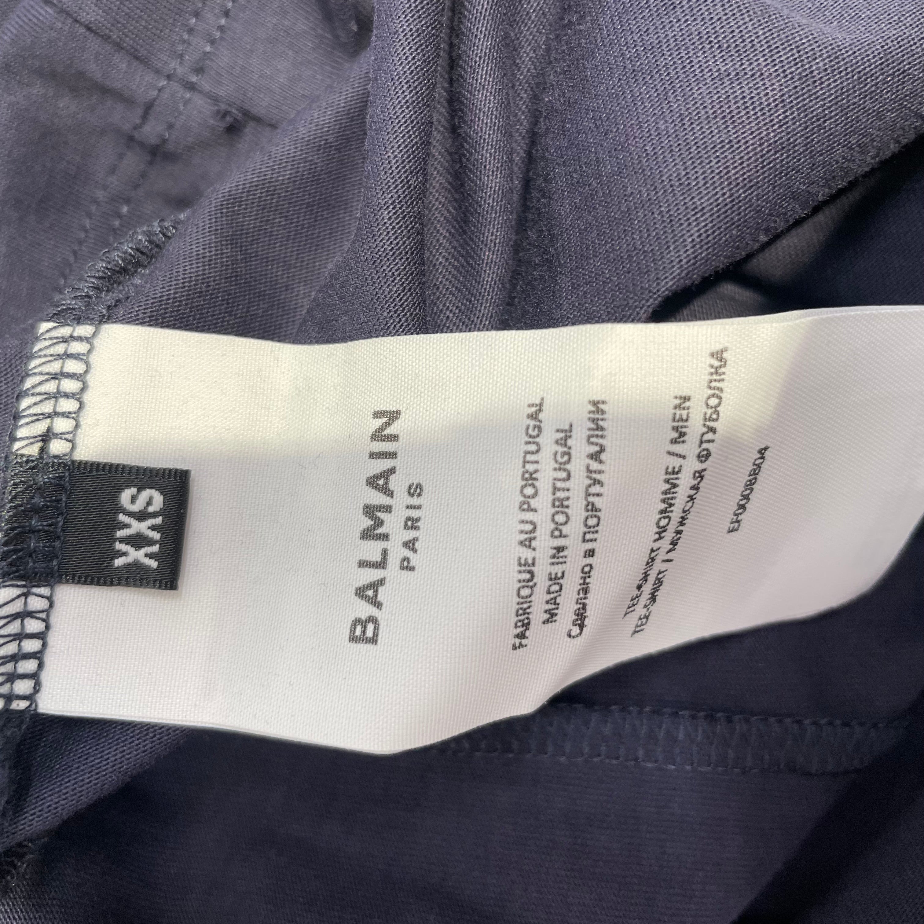 BALMAIN/T-Shirt/XXS/Cotton/NVY/wht lettering logo view 5