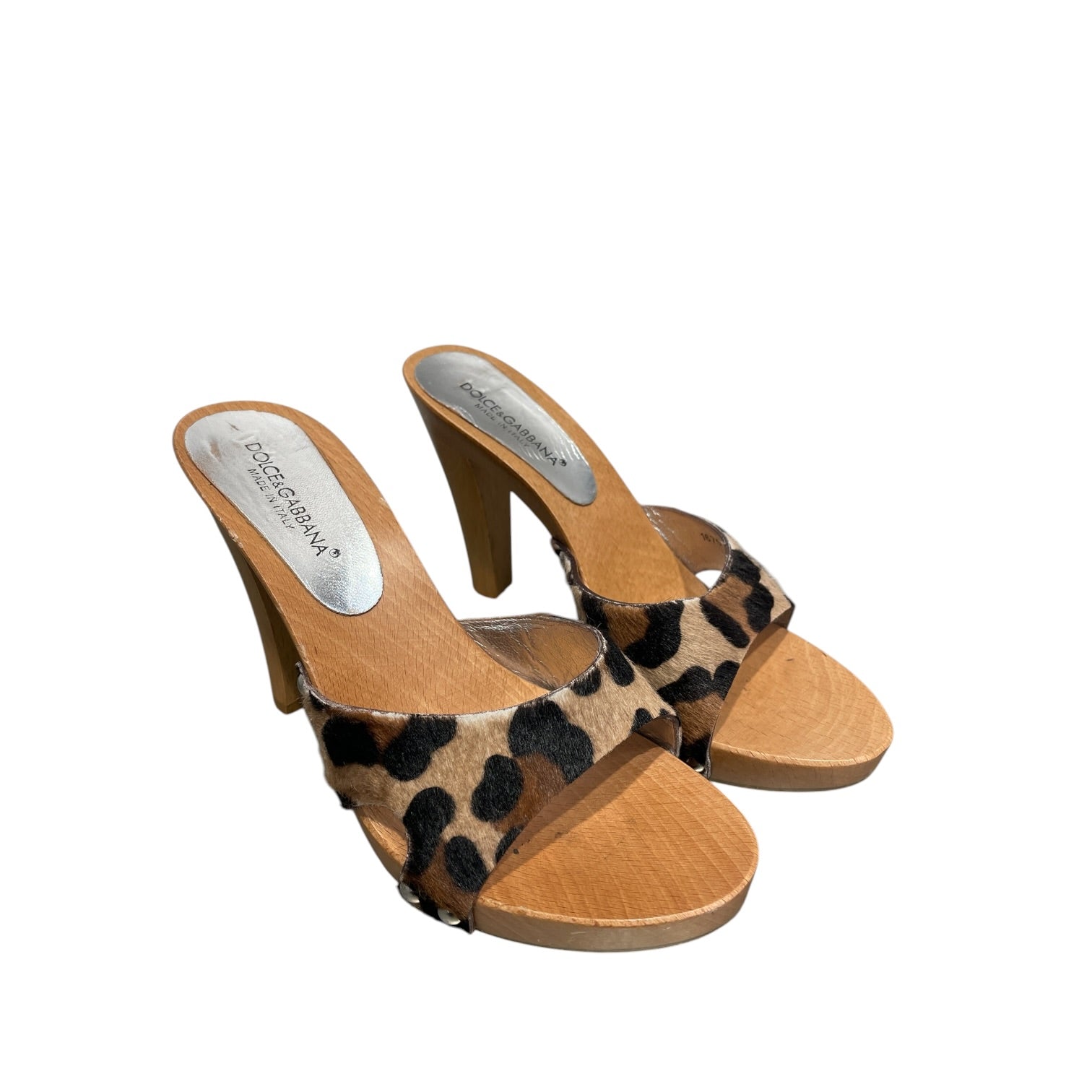 DOLCE&GABBANA/Heels/EU 37/Animal Pattern/Fake Fur/BEG/cheetah print strap view 1