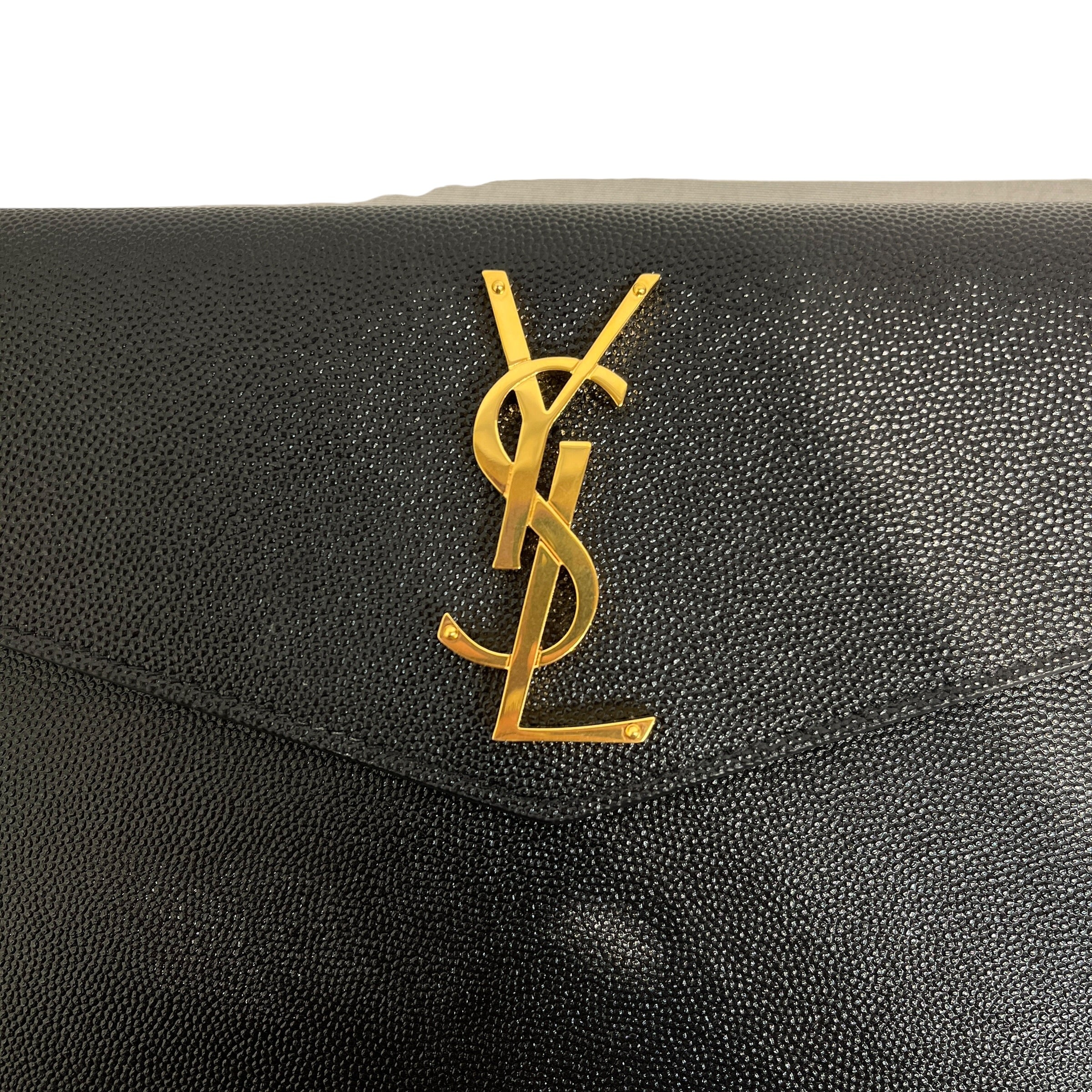 SAINT LAURENT/Clutch Bag/Leather/BLK/YSL Pouch medium view 4