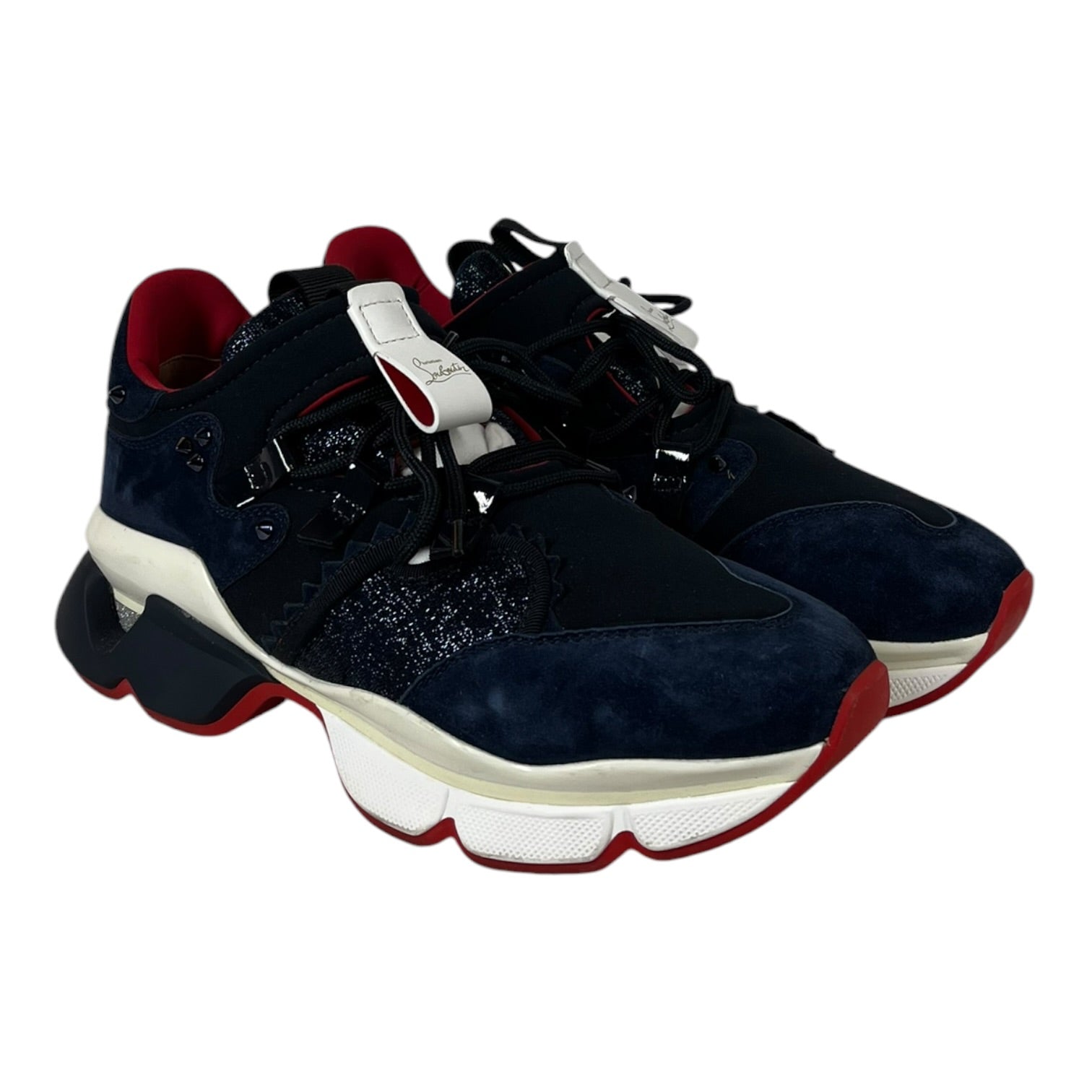 Christian Louboutin/Low-Sneakers/EU 42/Suede/NVY/Red Runner vrsion marine view 1