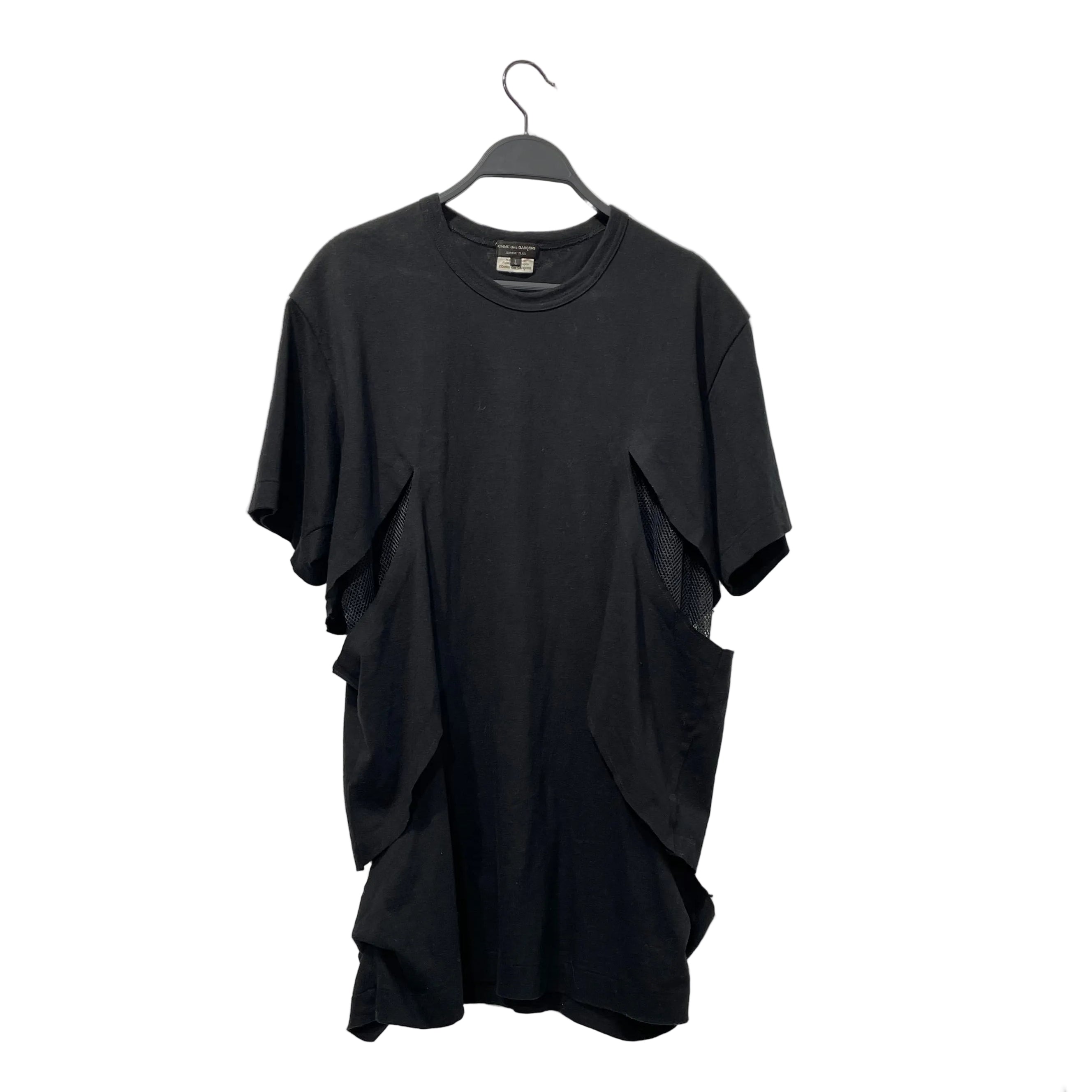 COMME des GARCONS HOMME PLUS/T-Shirt/L/Cotton/BLK/Mesh Slip Shirt PQ-T024 view 1