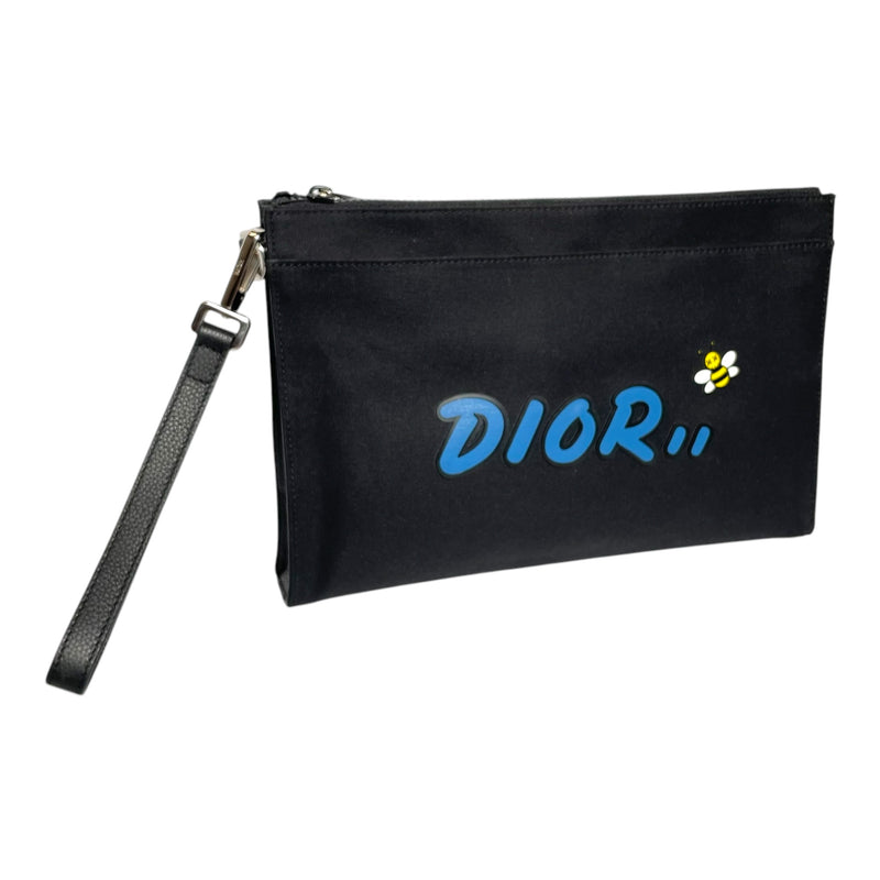 Christian Dior/Clutch Bag/Nylon/BLK/