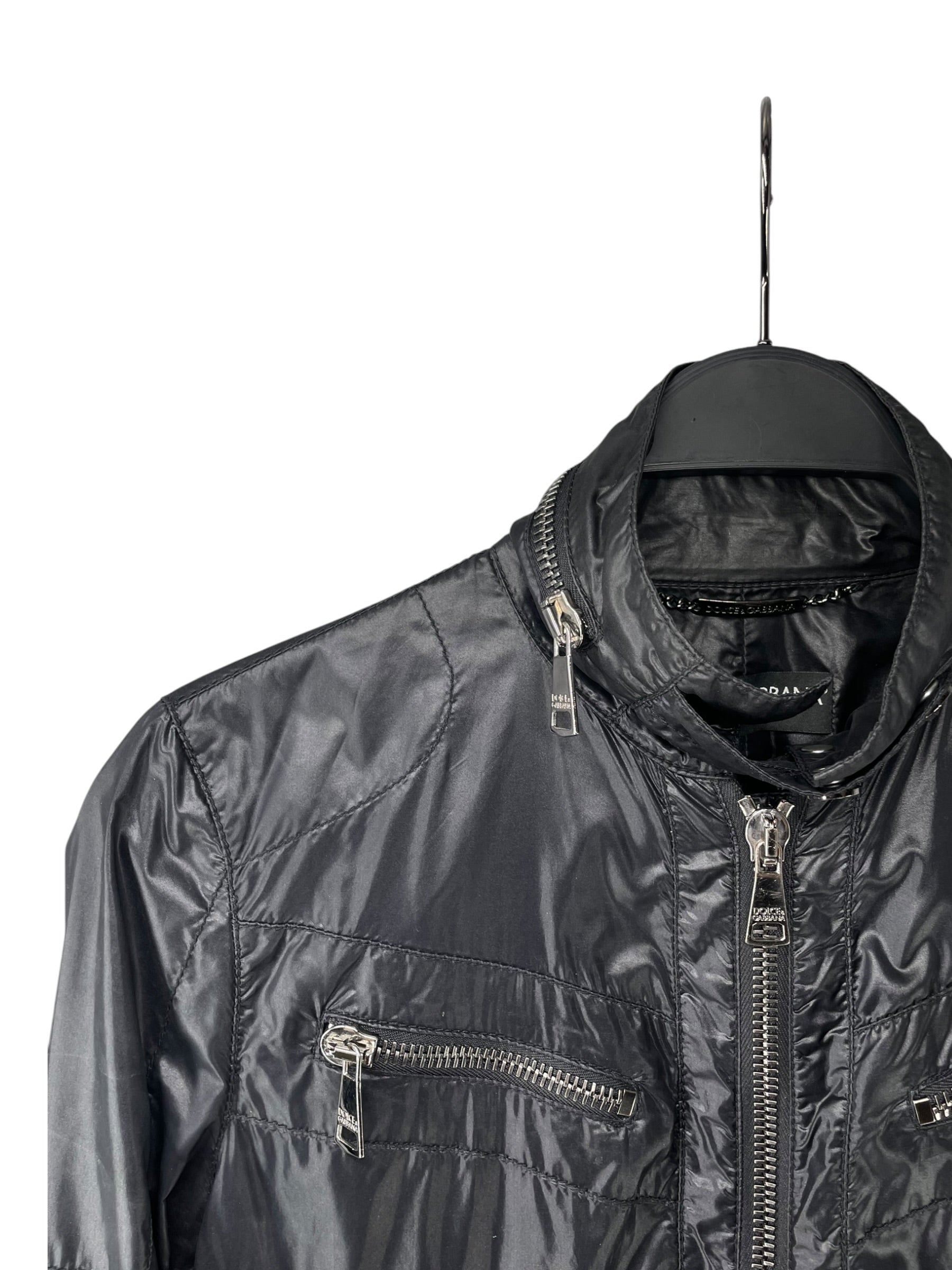 DOLCE&GABBANA/Jacket/38/Nylon/BLK/multi zipper mini collar view 4