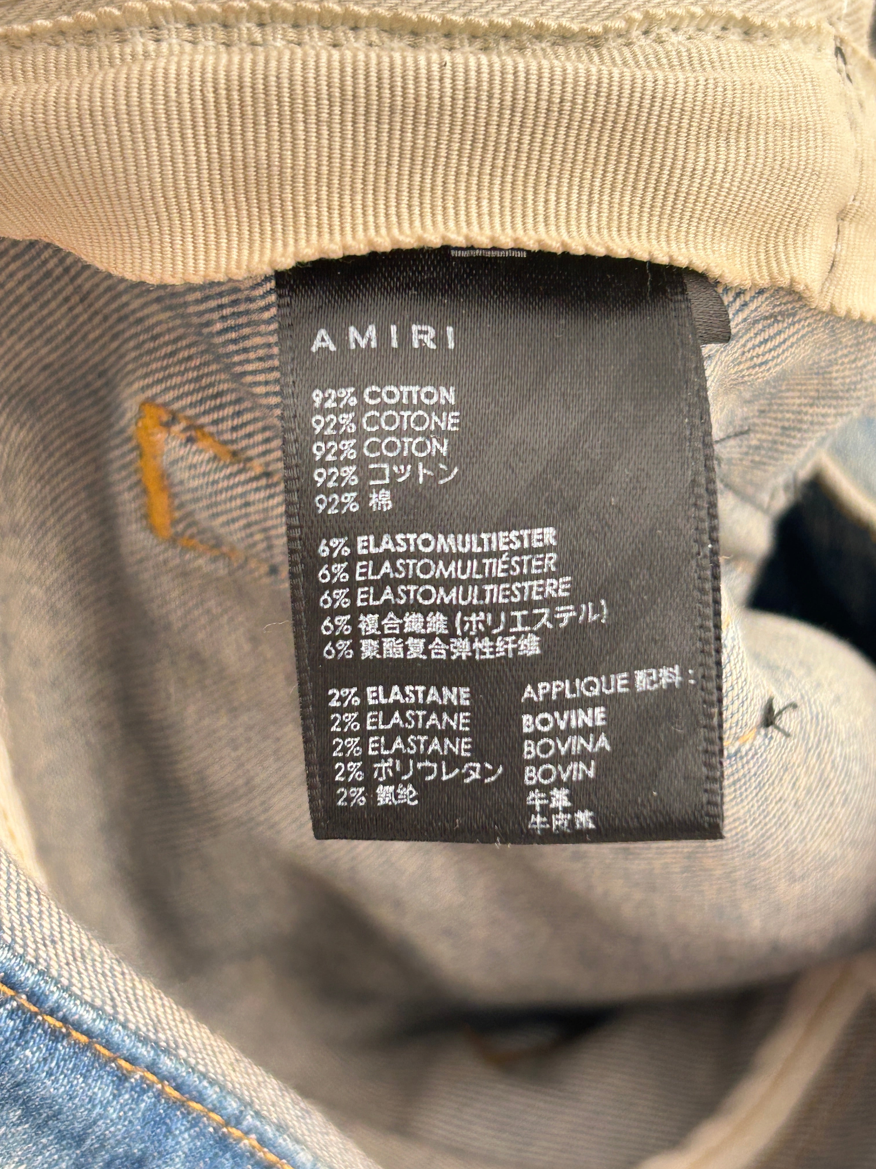 AMIRI/Skinny Pants/36/Denim/BLU/all over leather stars view 4