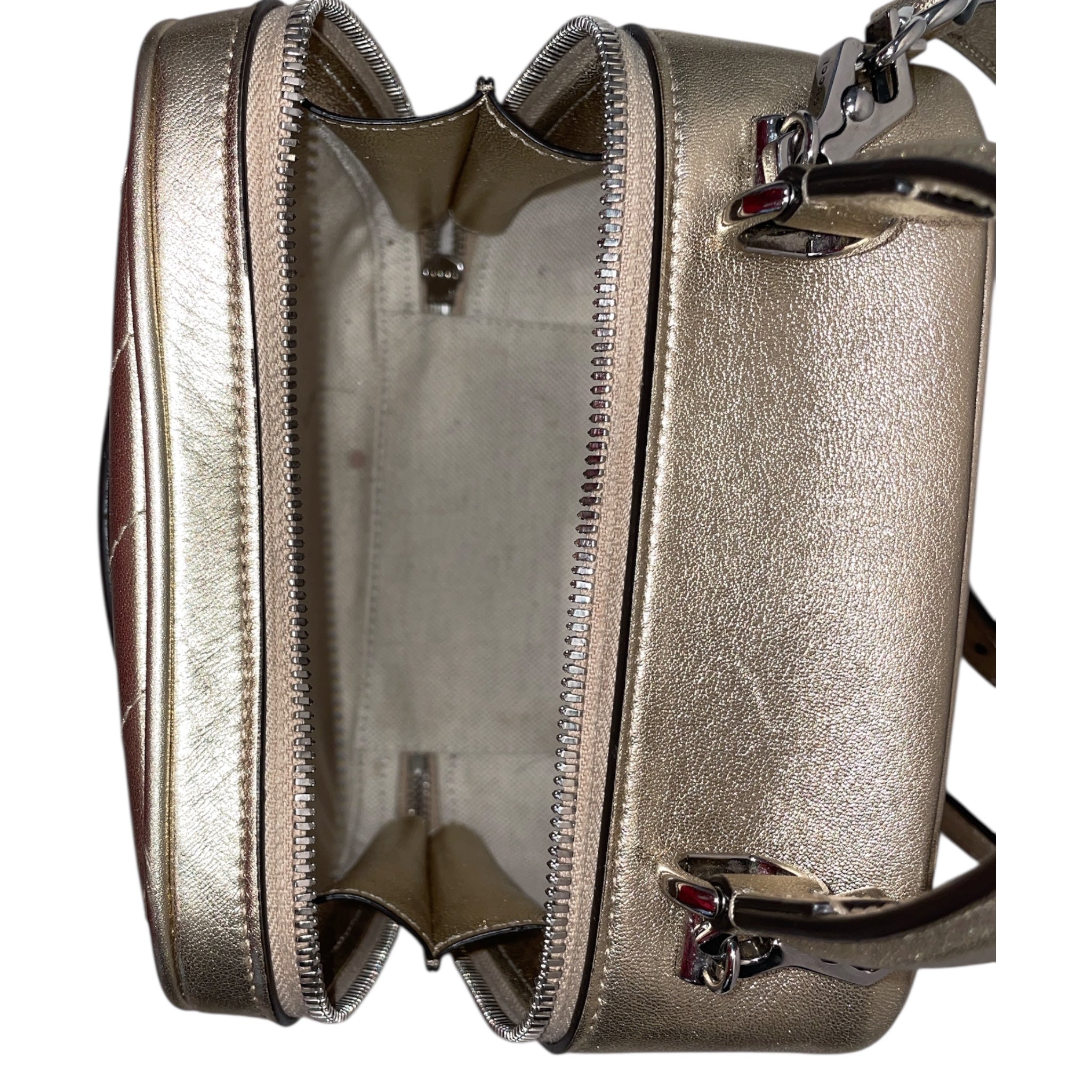GUCCI/Cross Body Bag/Leather/GLD/Blondie Top Handle view 3