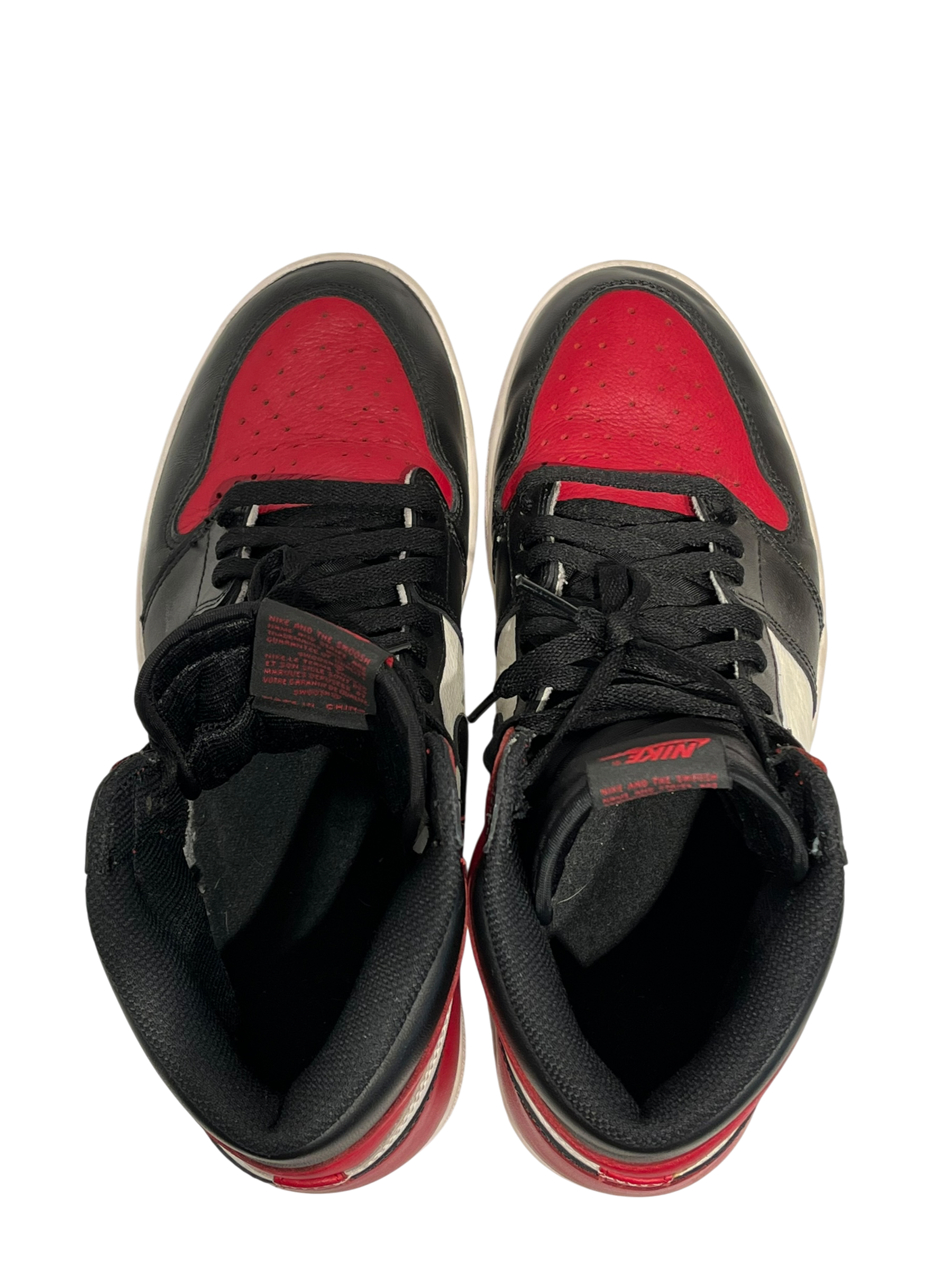 NIKE/Hi-Sneakers/US 11/Leather/RED/1 RETRO HIGH BRED TOE view 3