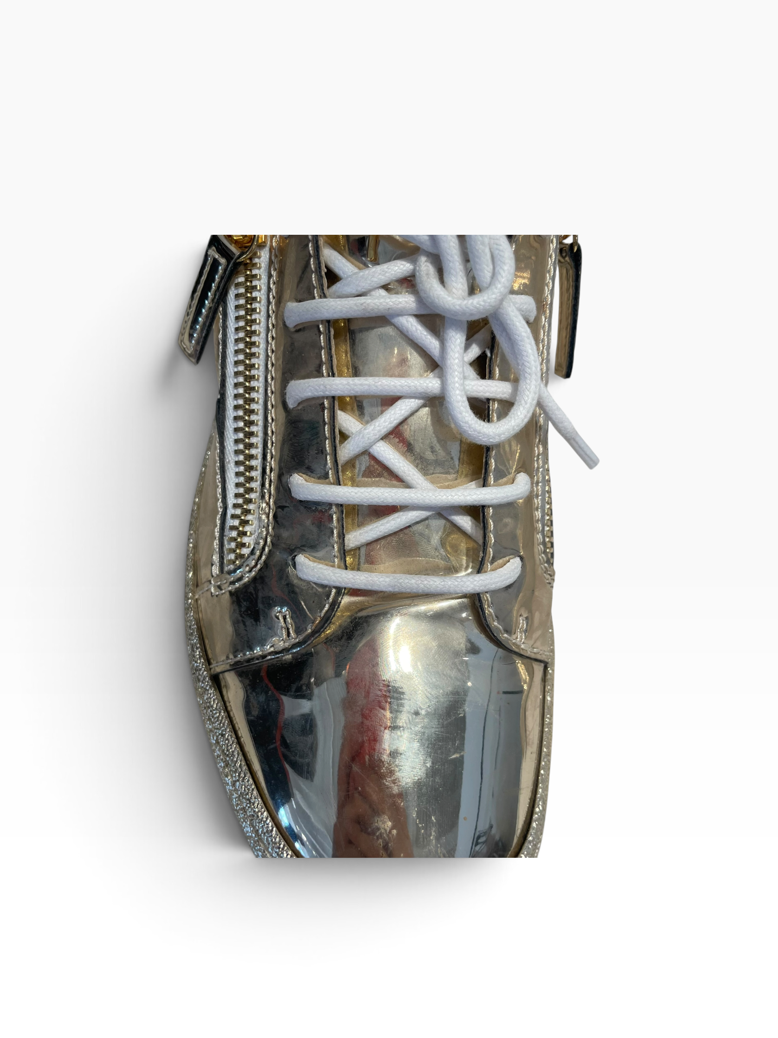 Giuseppe Zanotti/Low-Sneakers/EU 40/Faux Leather/GLD/Argento Side Zip Sneaker view 5
