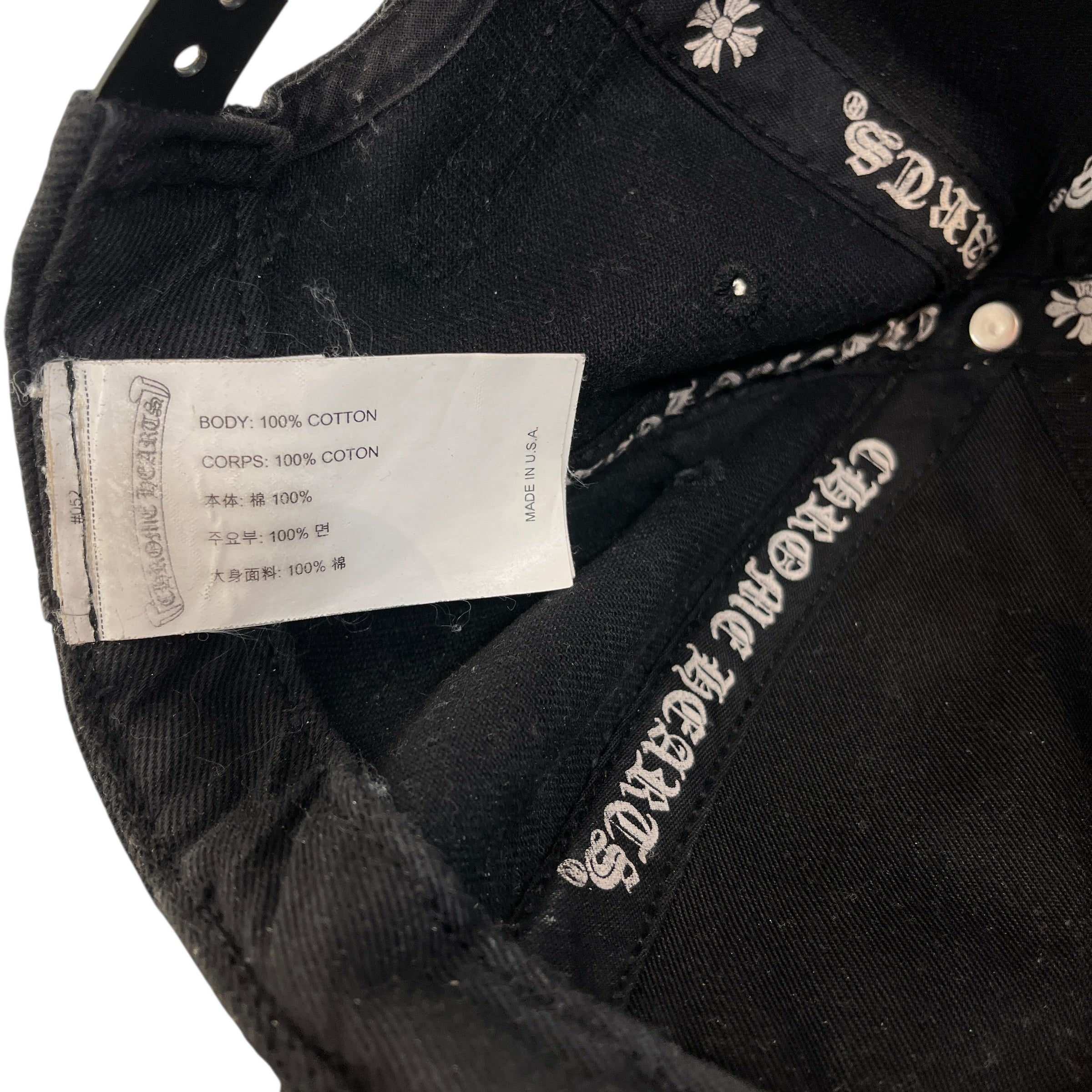CHROME HEARTS/Cap/OS/Denim/BLK/horseshoe view 3