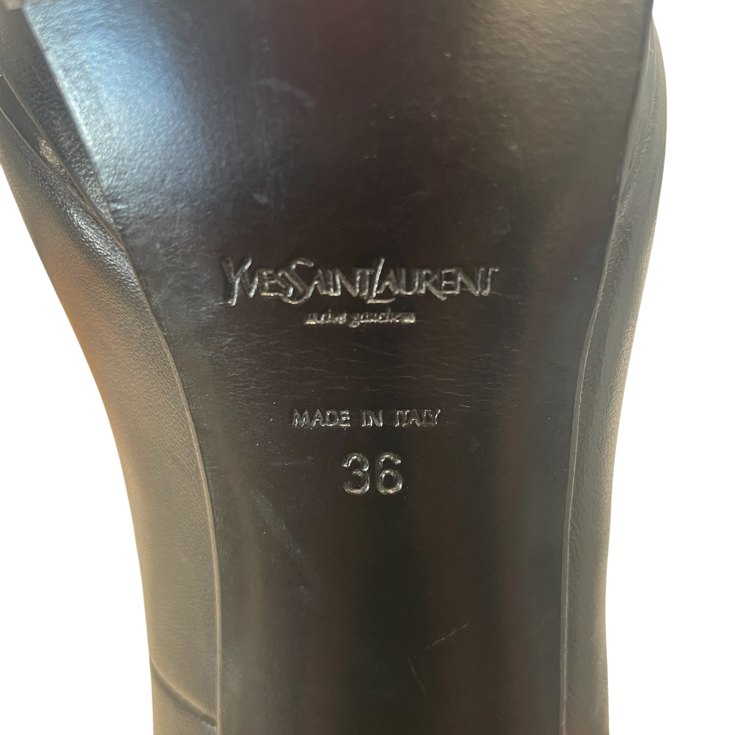 YVES SAINT LAURENT/Heels/EU 36/Leather/BLK/Platform/Rive Gauche Platform view 4