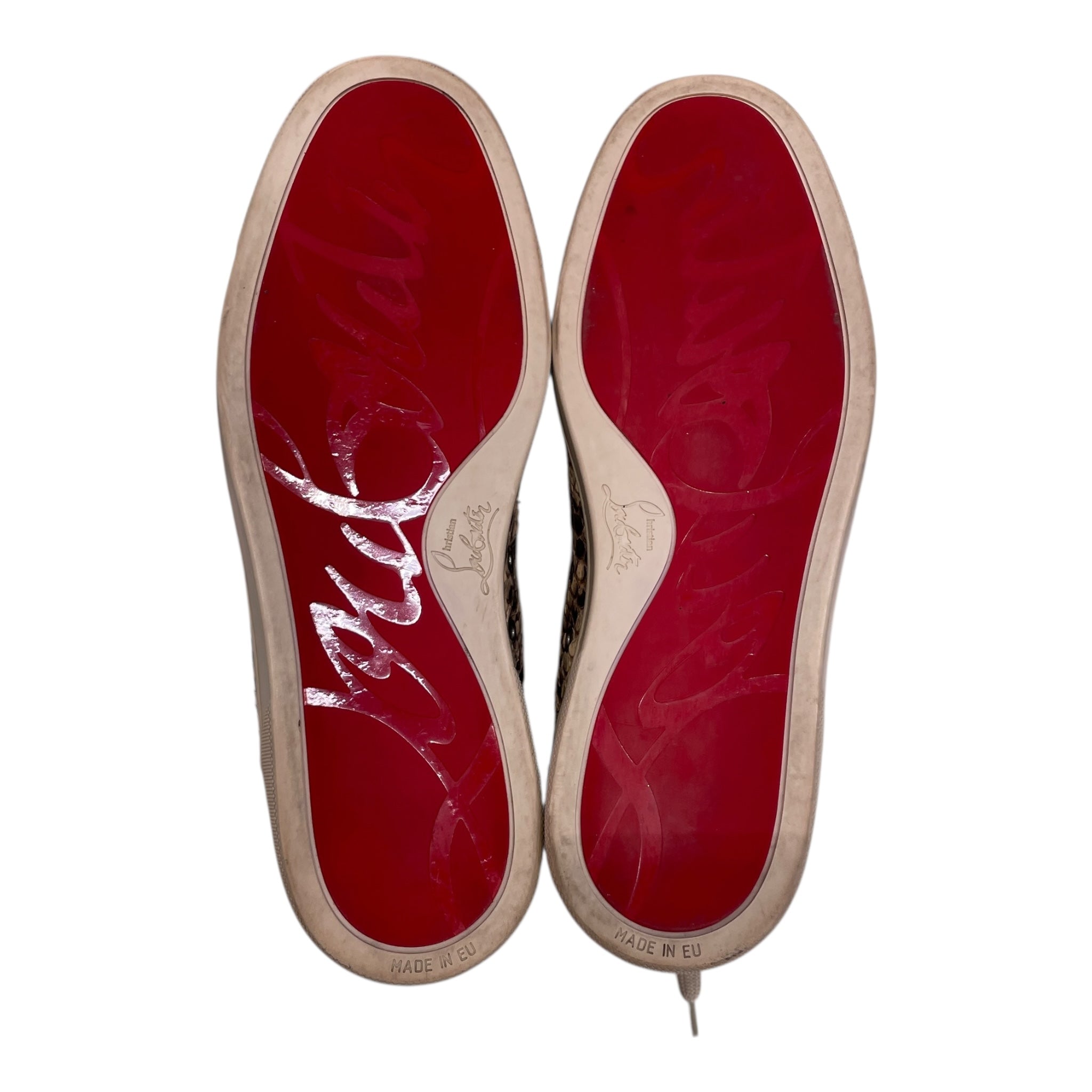 Christian Louboutin/Hi-Sneakers/EU 41/Animal Pattern/Leather/BEG/BEIGE BLK SNAKE SKIN view 4