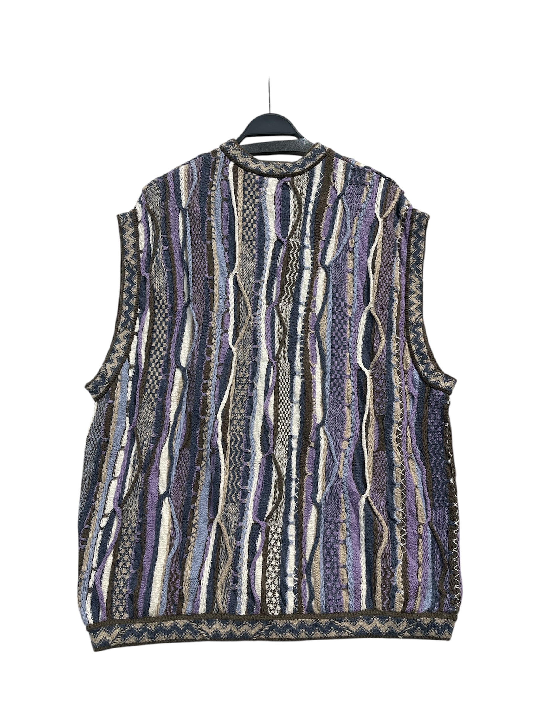 KAPITAL/HeavyKnit Vest/5/Stripe/Cotton/PPL/7 G CABLE KNIT view 2