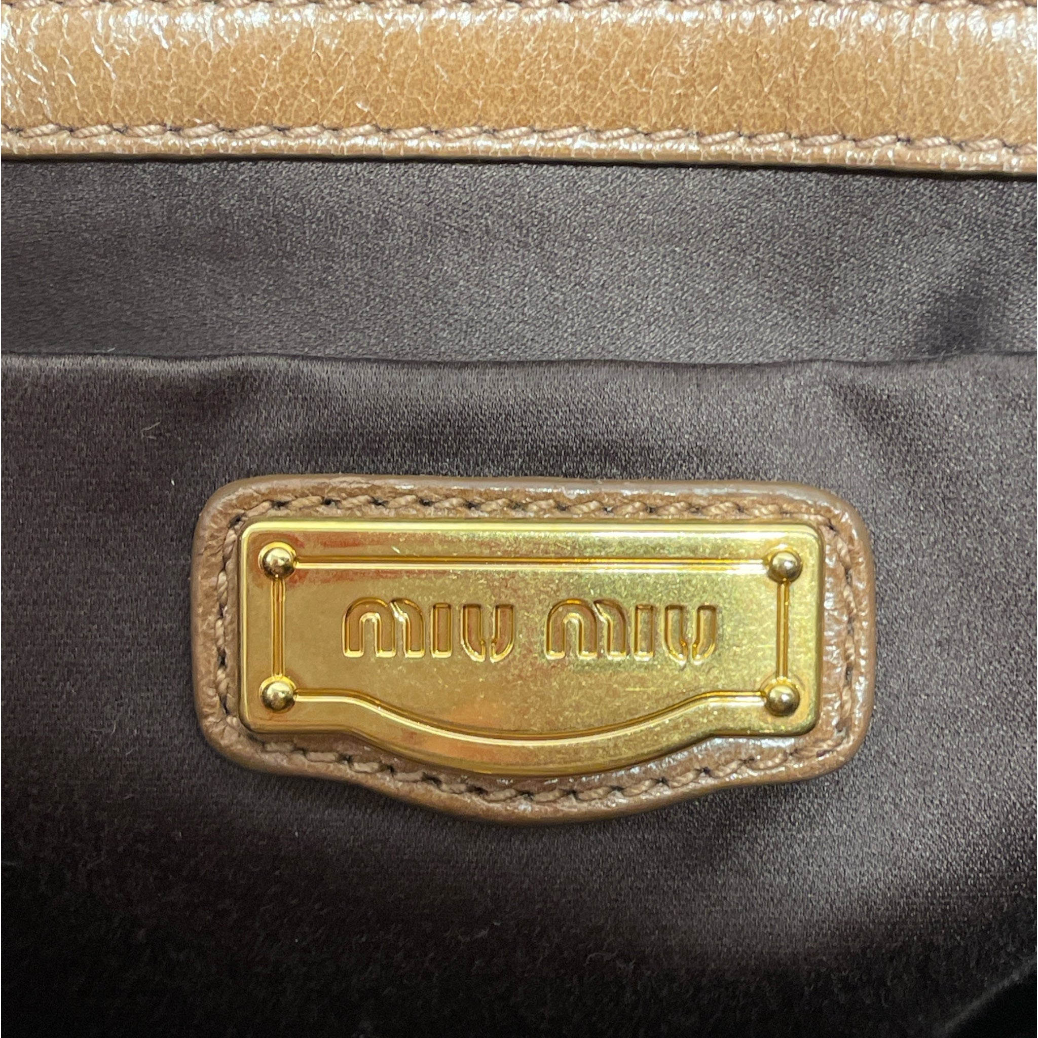 MIU MIU/Cross Body Bag/Leather/CML/vitello lux tote view 3