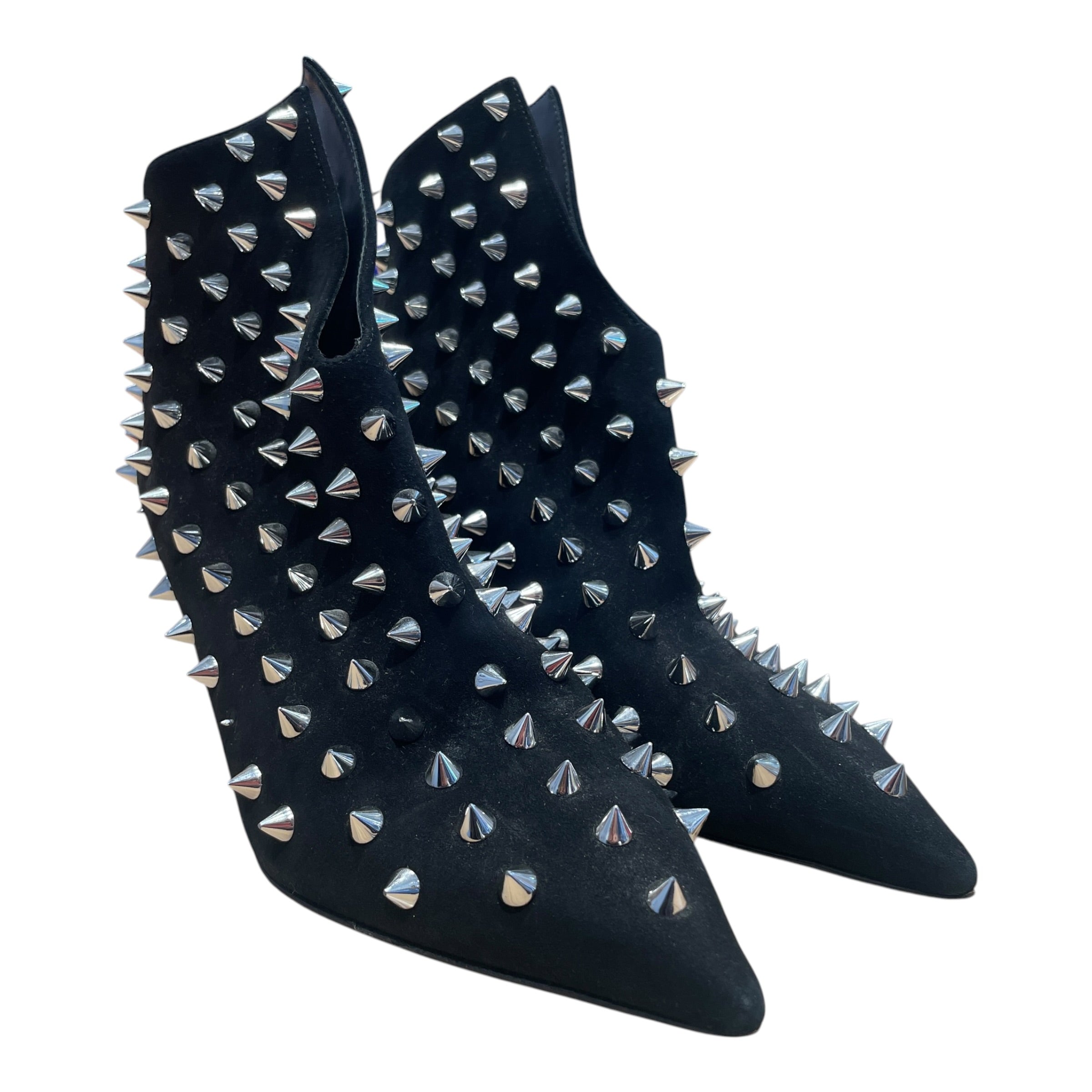 BALMAIN/Boots/EU 36/Leather/BLK/Spike Accents Heel Boots view 1