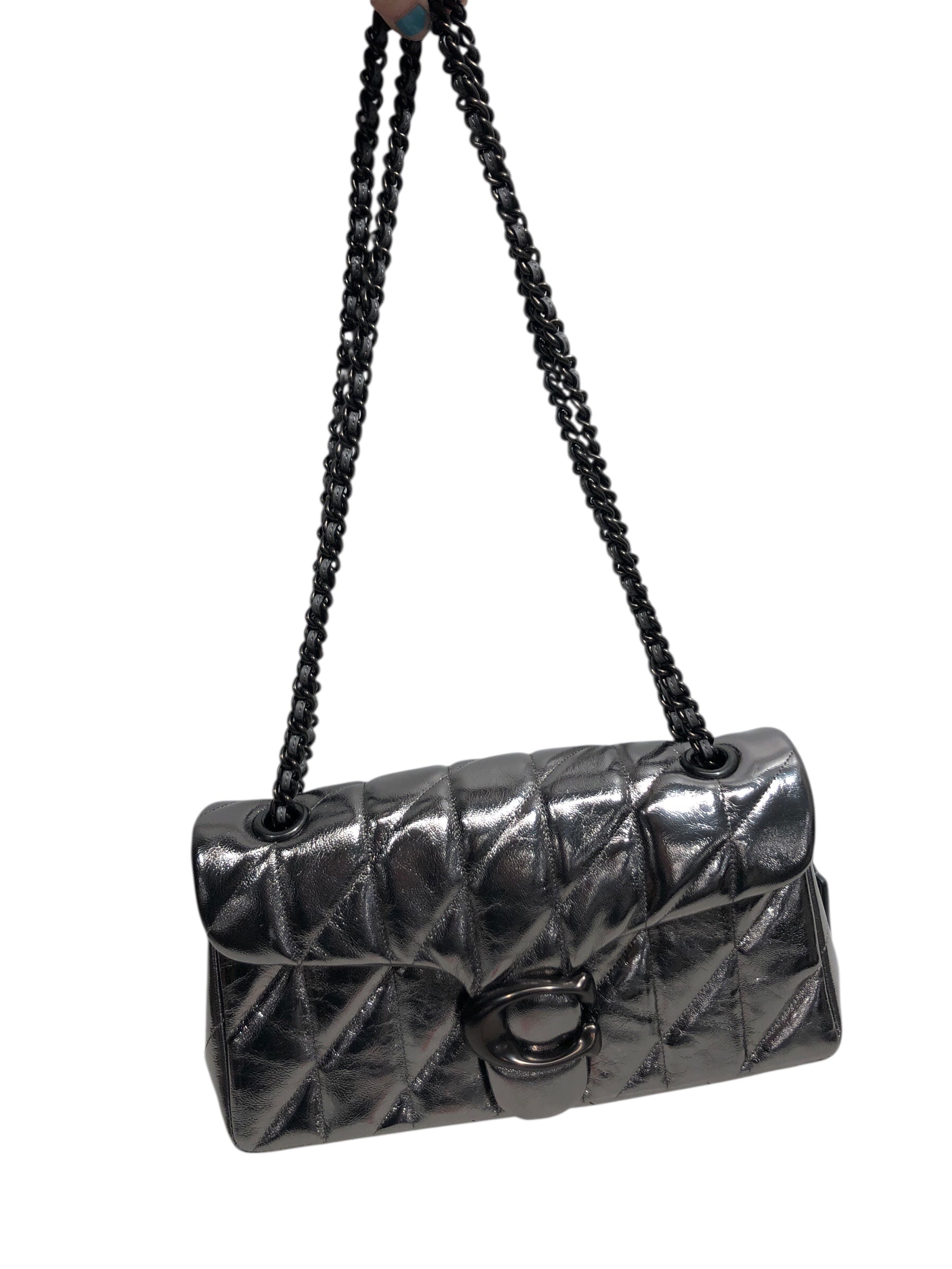 COACH/Cross Body Bag/Polyester/GRY/Gunmetal Quilted Tabby 20 view 1