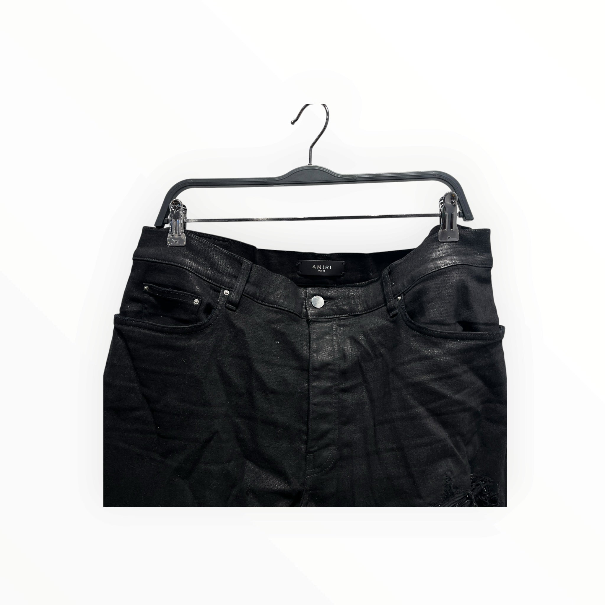AMIRI/Straight Pants/38/Cotton/BLK/Animal Pattern/Waxed MX1 Jeans view 2