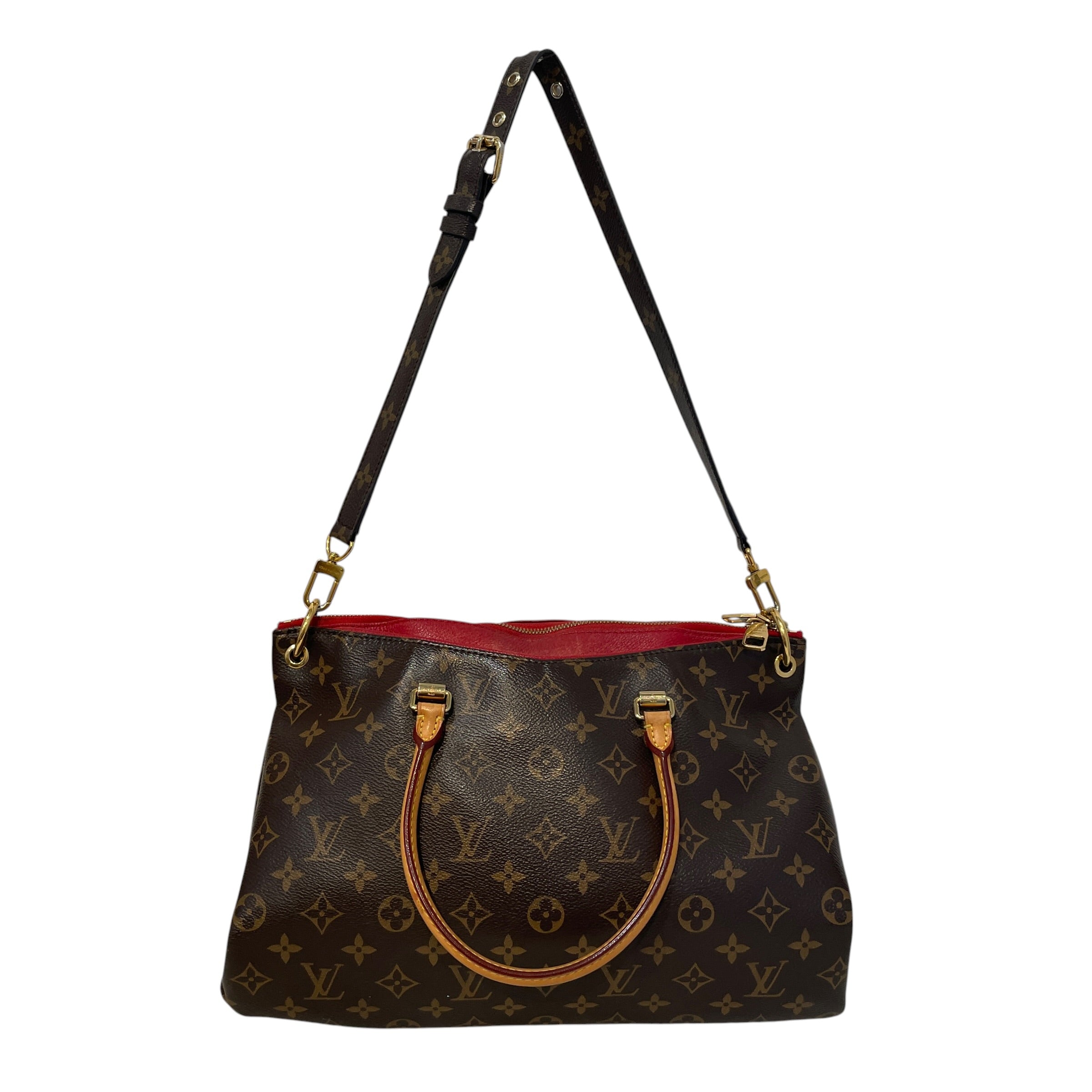 LOUIS VUITTON/Hand Bag/Monogram/Leather/BRW/Monogram Pallas MM 2 waybag view 2