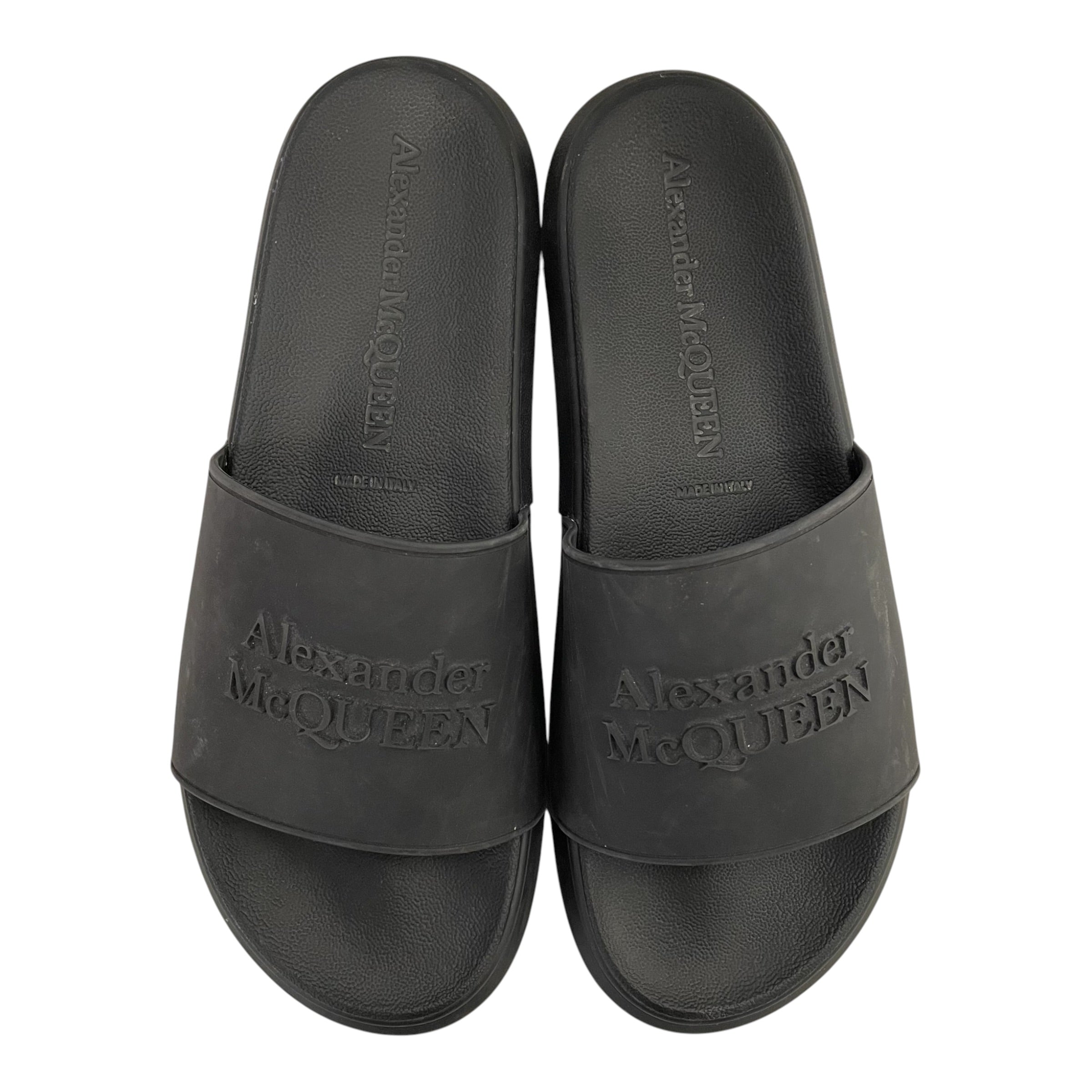 Alexander McQueen/Sandals/EU 43/BLK/RUBBER LOGO SLIDES view 5