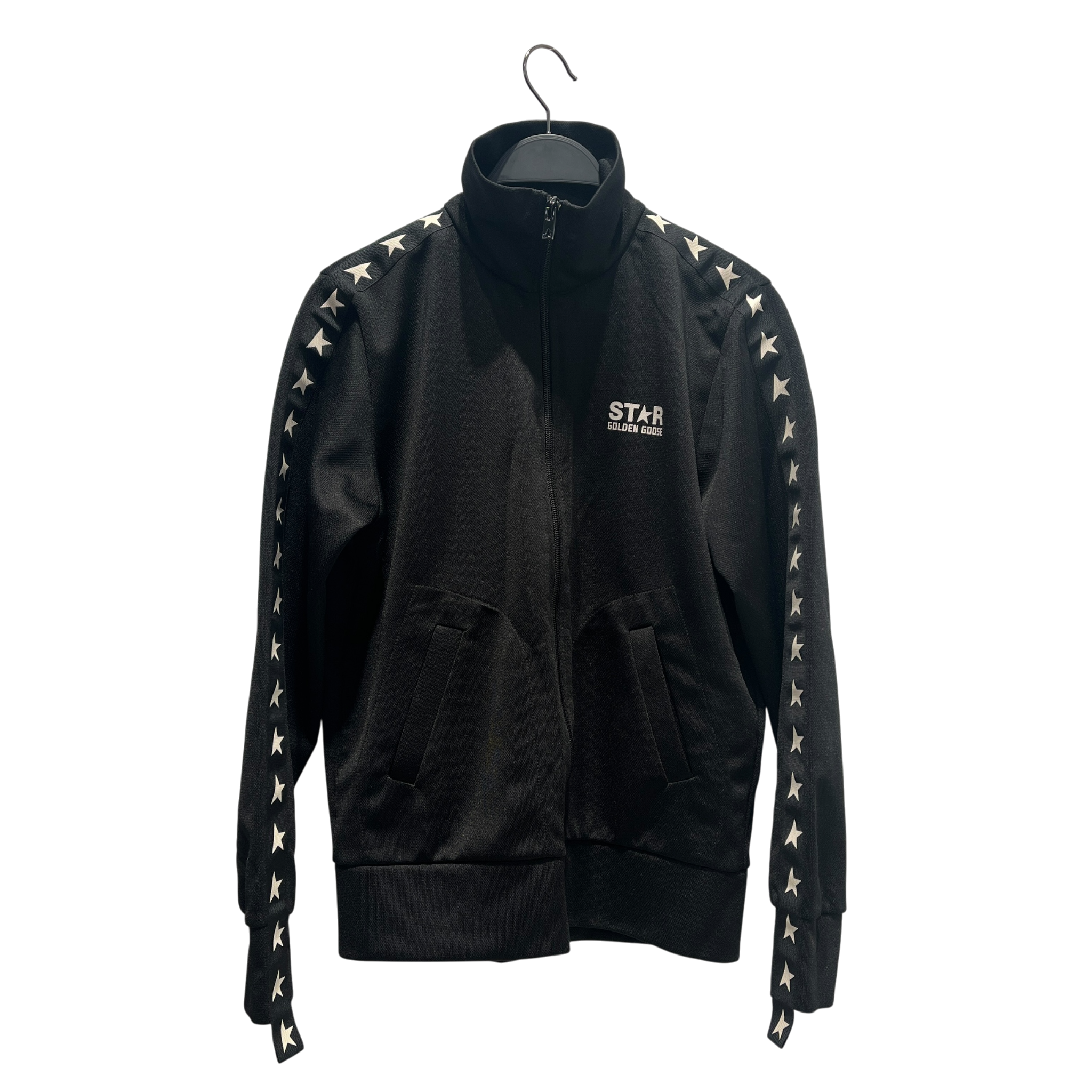 GOLDEN GOOSE/Track Jkt/S/Border/Polyester/BLK/STAR BORDER ON SLEEVES view 1
