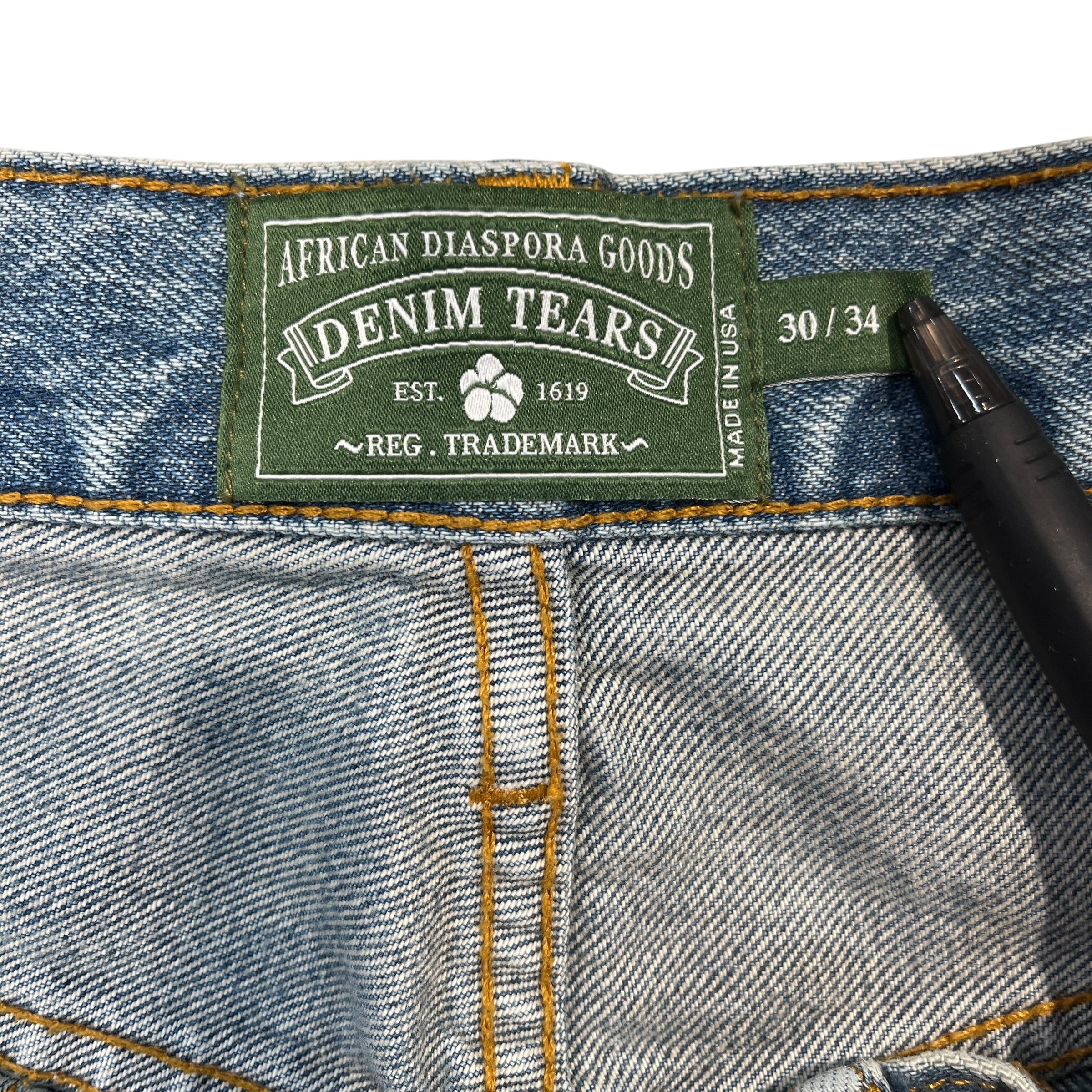 DENIM TEARS/Pants/30/Denim/BLU/lightwash wide straight view 3