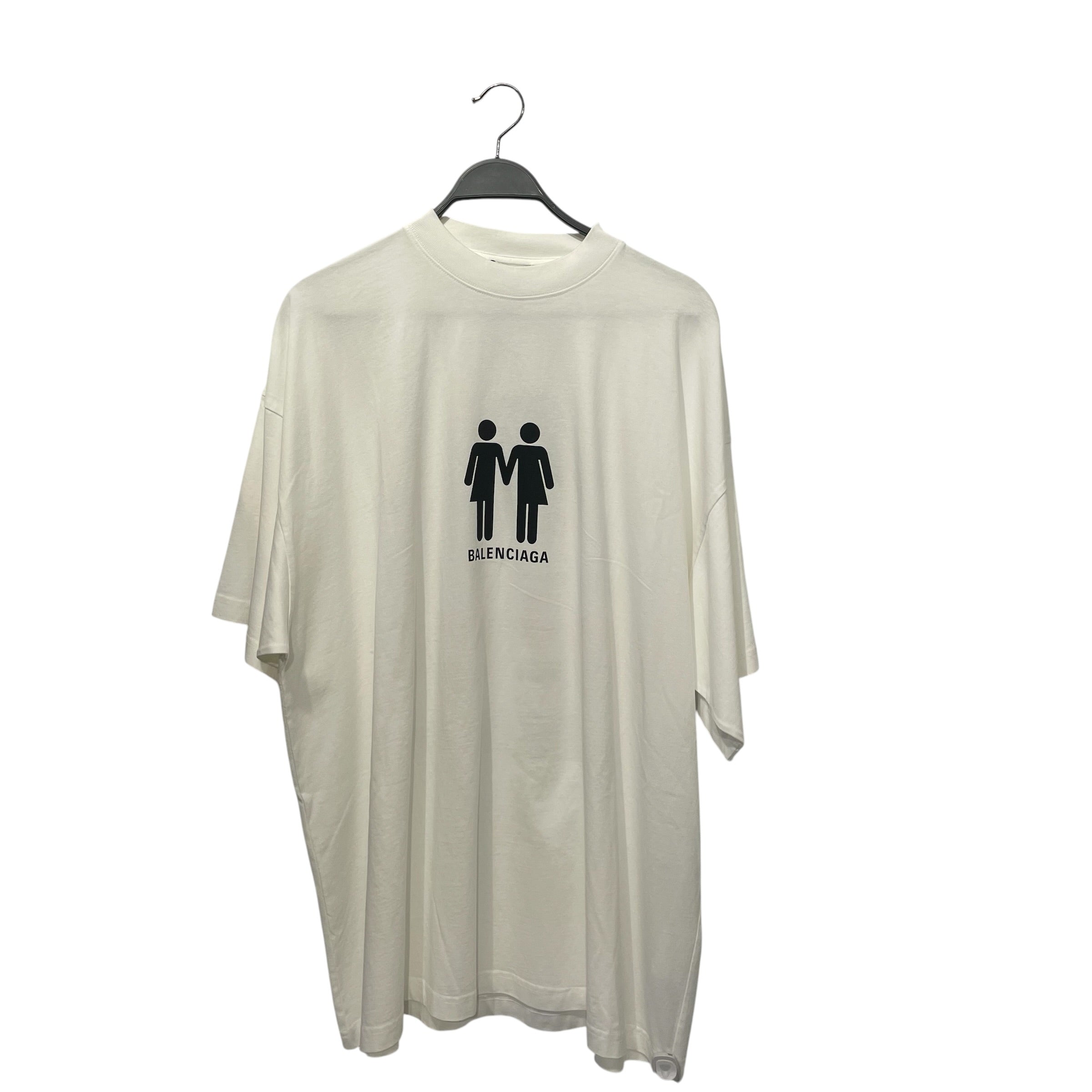 BALENCIAGA/T-Shirt/3/Cotton/WHT/boy girl view 1