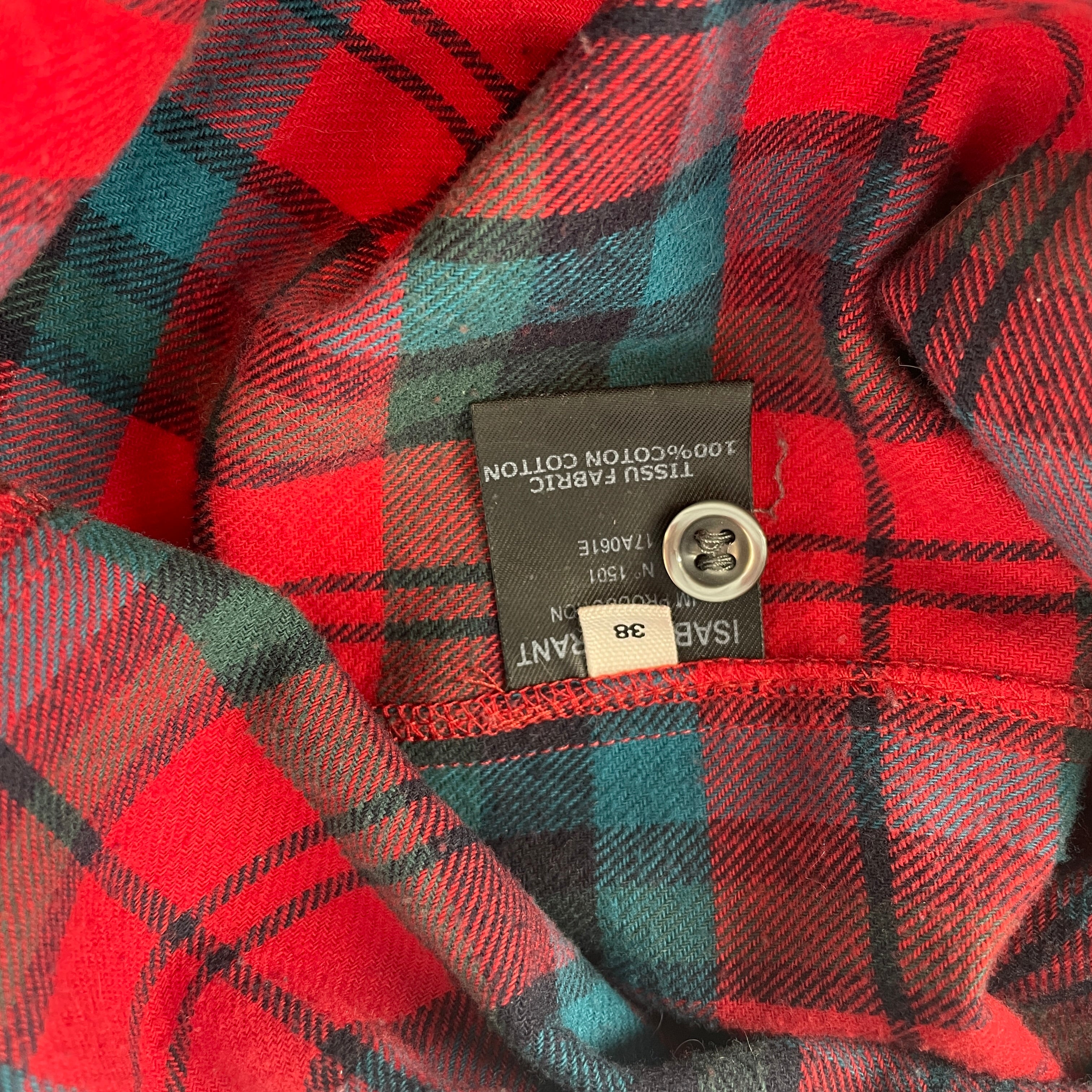 ISABEL MARANT/LS Shirt/38/Plaid/Cotton/RED/FLANNEL SHIRT view 4