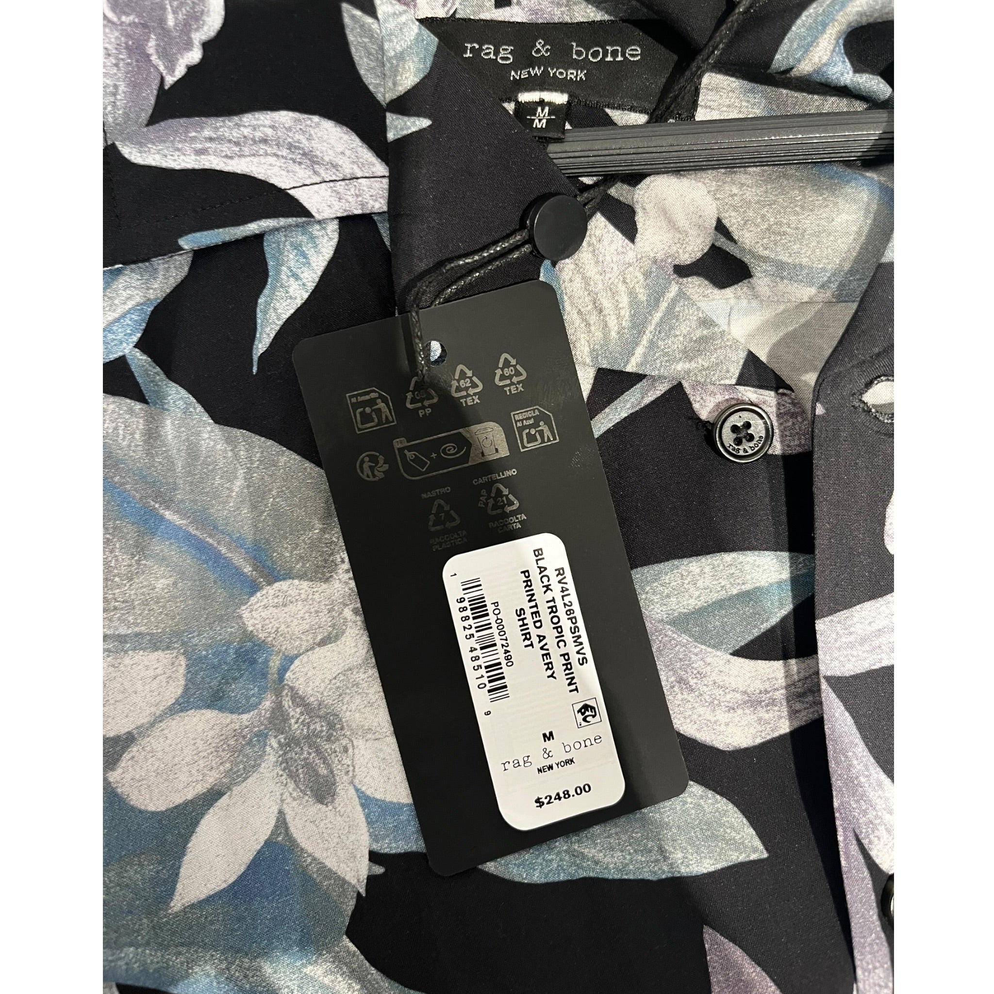 rag & bone/Hawaiian Shirt/XL/WHT/Floral Pattern/blu view 3