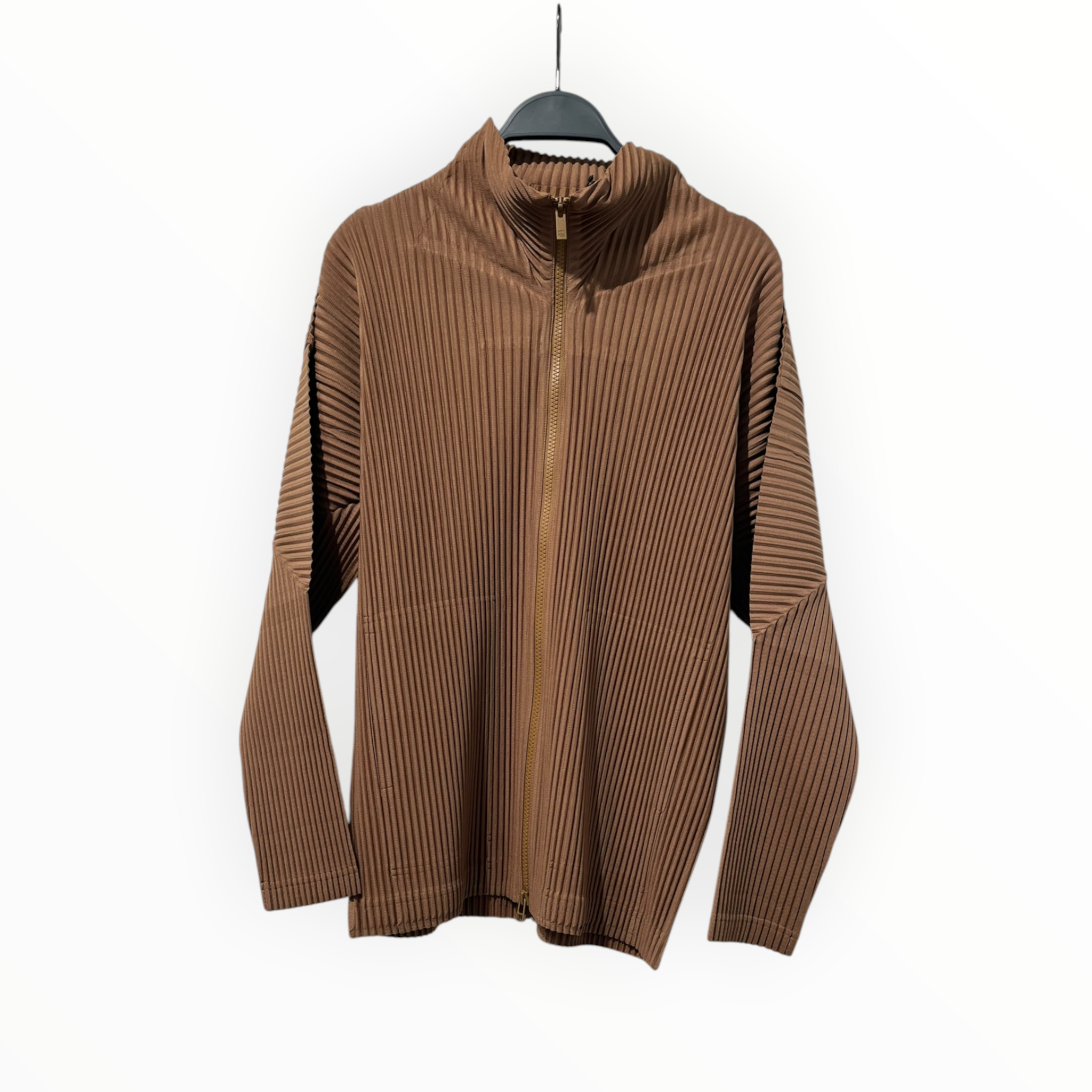 HOMME PLISSE ISSEY MIYAKE/Track Jkt/2/Polyester/CML/PLEATED TRACK JKT BNWT view 1