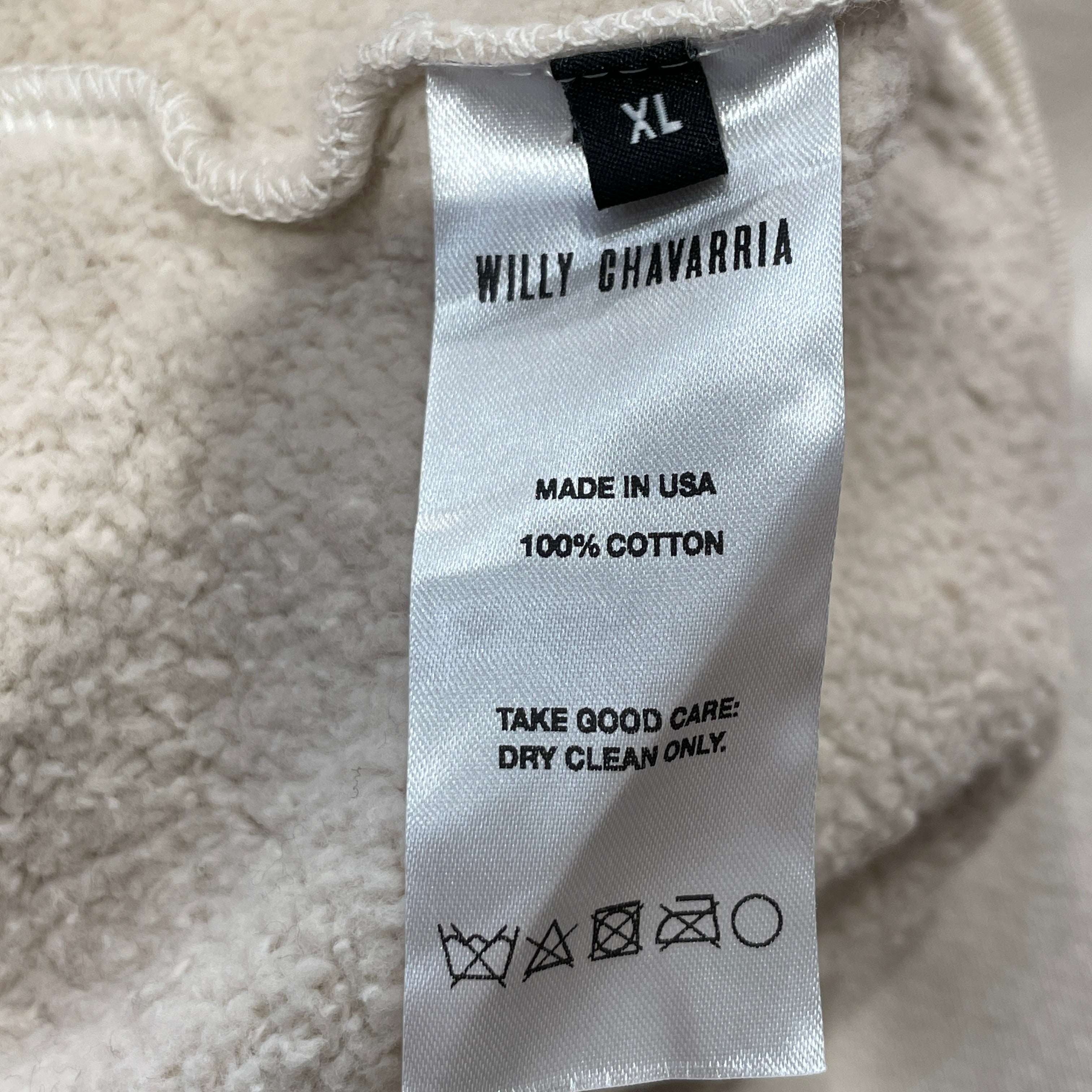WILLY CHAVARRIA/Hoodie/XL/Cotton/CRM/FINE FASHION FRONT view 3