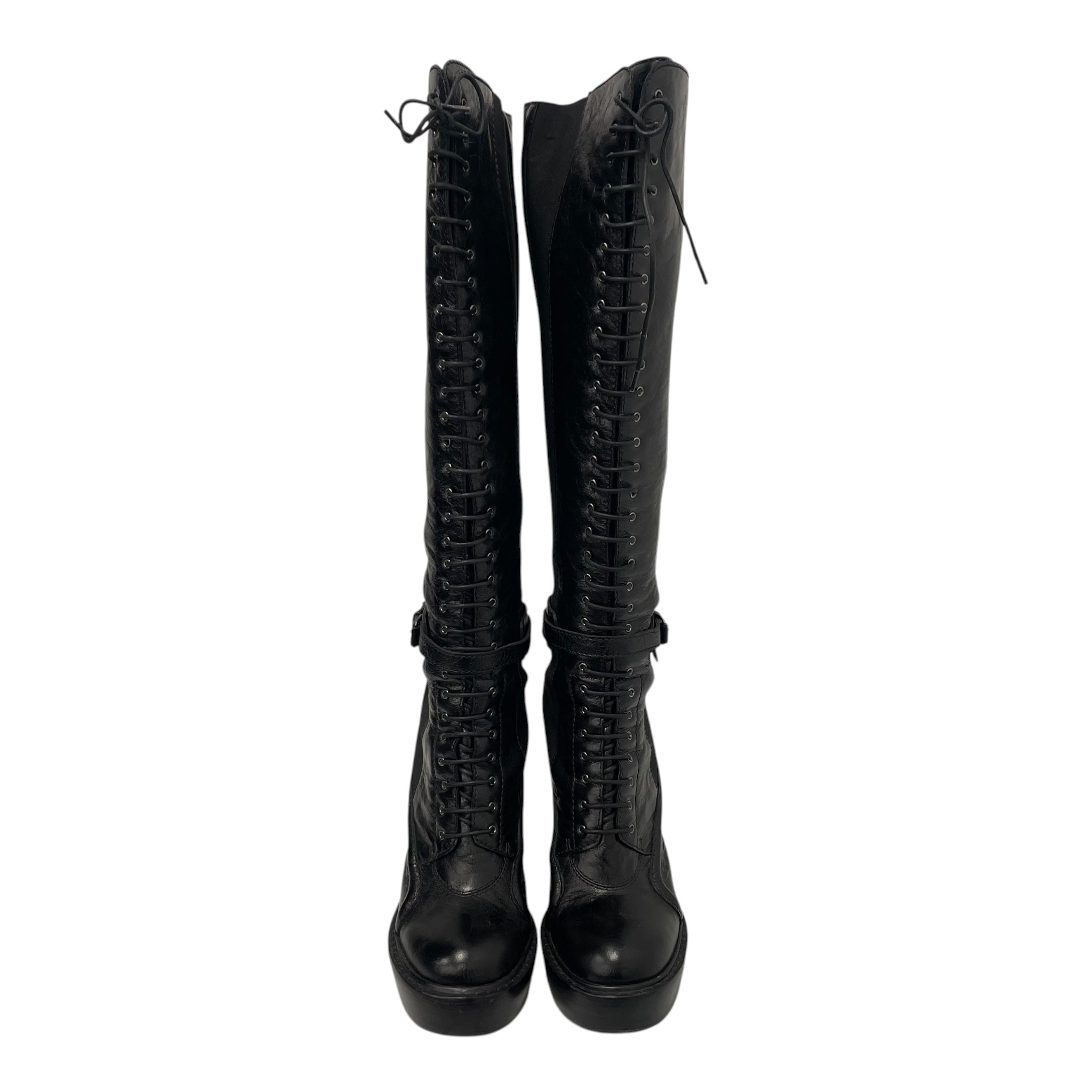 GIVENCHY/Lace Up Boots/EU 40/Leather/BLK/ view 4