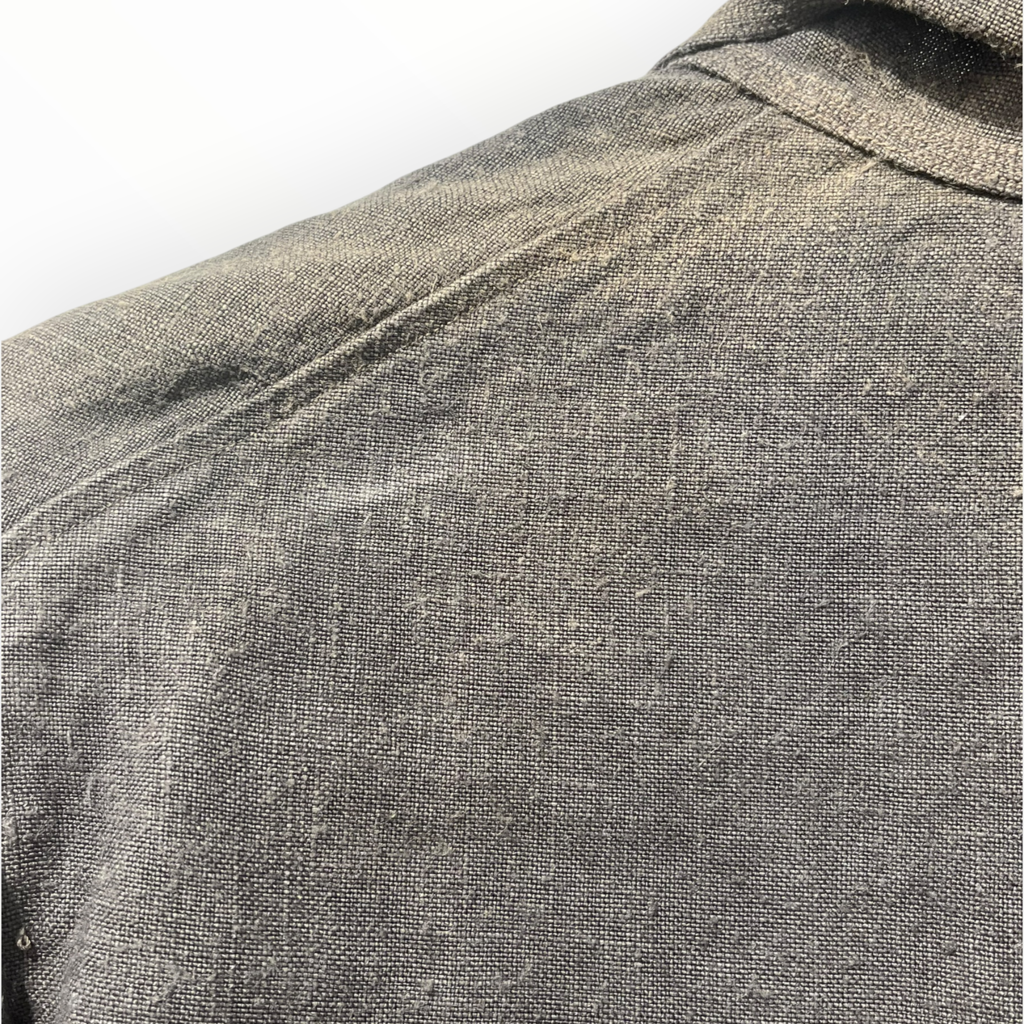kaval/Tailored Jkt/M/Linen/GRY/stitched linen 4 buttons view 3