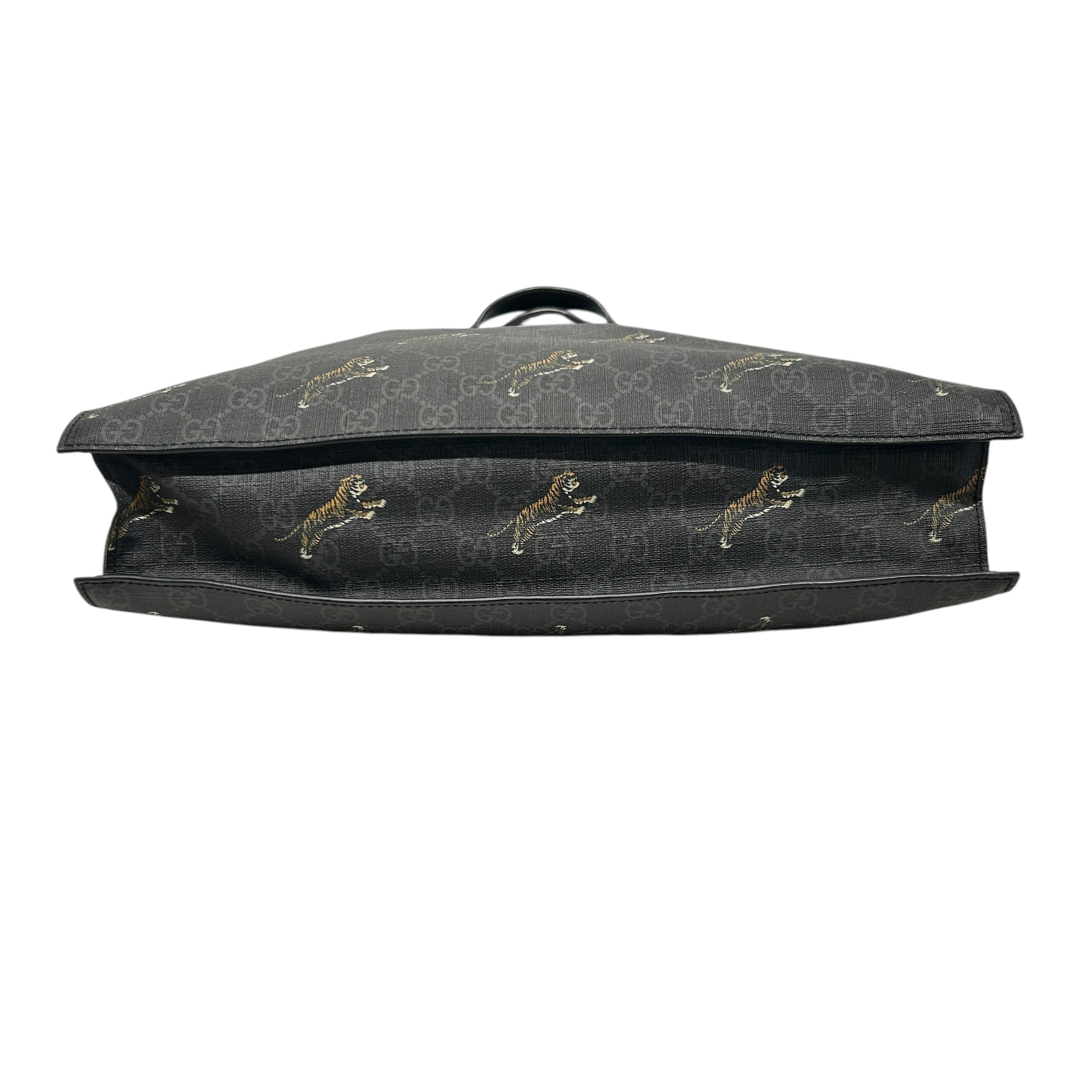 GUCCI/Tote Bag/OS/All Over Print/Leather/BLK/Soft GG Supreme Bestiary Tiger view 3