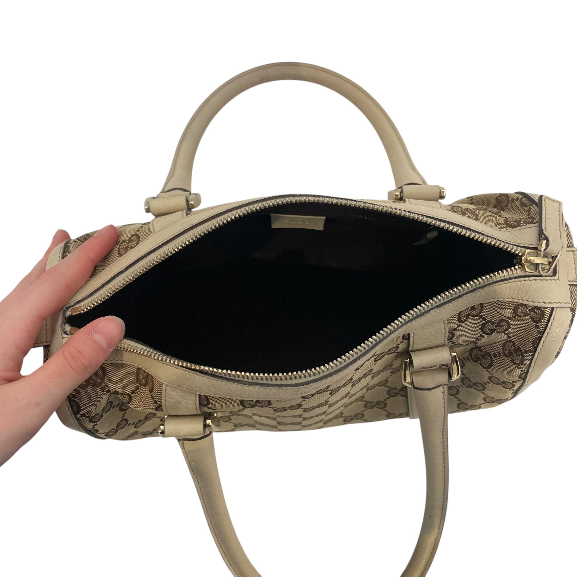 GUCCI/Hand Bag/Monogram/CRM/GG canvas  abbey boston bag view 4