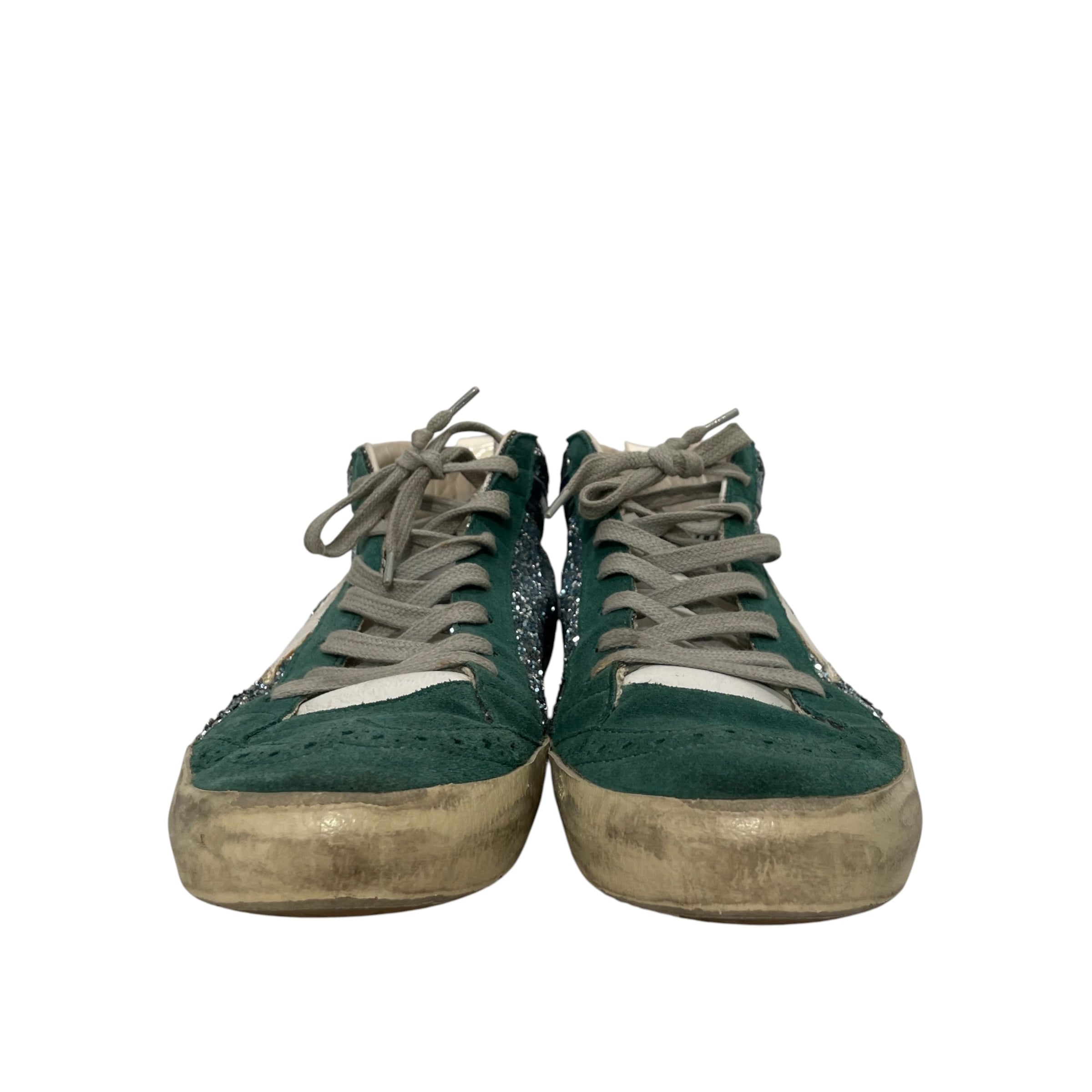 GOLDEN GOOSE/Hi-Sneakers/US 7.5/Glitter/Suede/GRN/GoldenGoose Mid Star Sneakers view 3