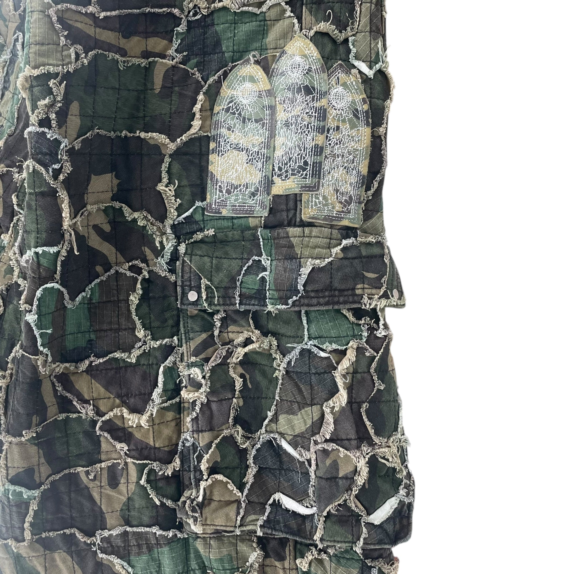 WHO DECIDES WAR/Cargo Pants/40/Cotton/MLT/Camouflage/DISTRESSED CARGO PANT view 3