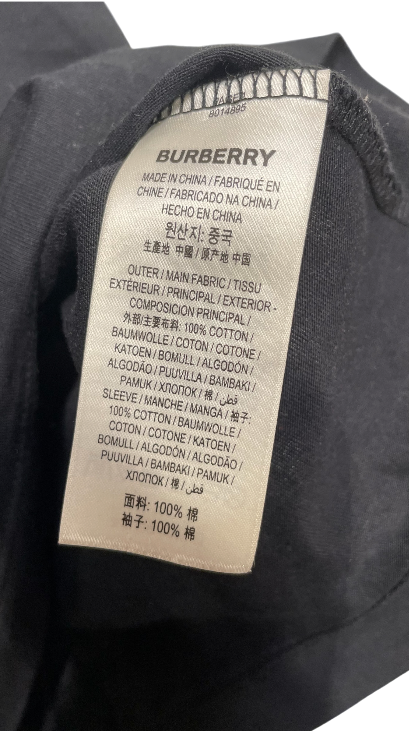 BURBERRY LONDON/T-Shirt/XXS/Plaid/Cotton/BLK/PLAID SLEEVES view 4