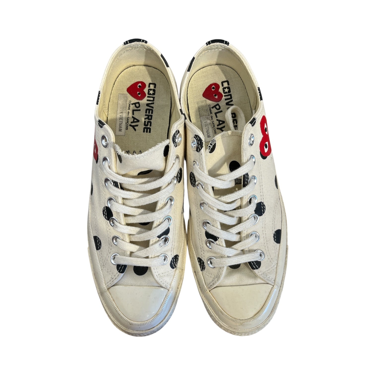 CONVERSE/PLAY COMME des GARCONS/Low-Sneakers/US 8.5/Polka dot/CRM/cdg play x converse polka dot view 4