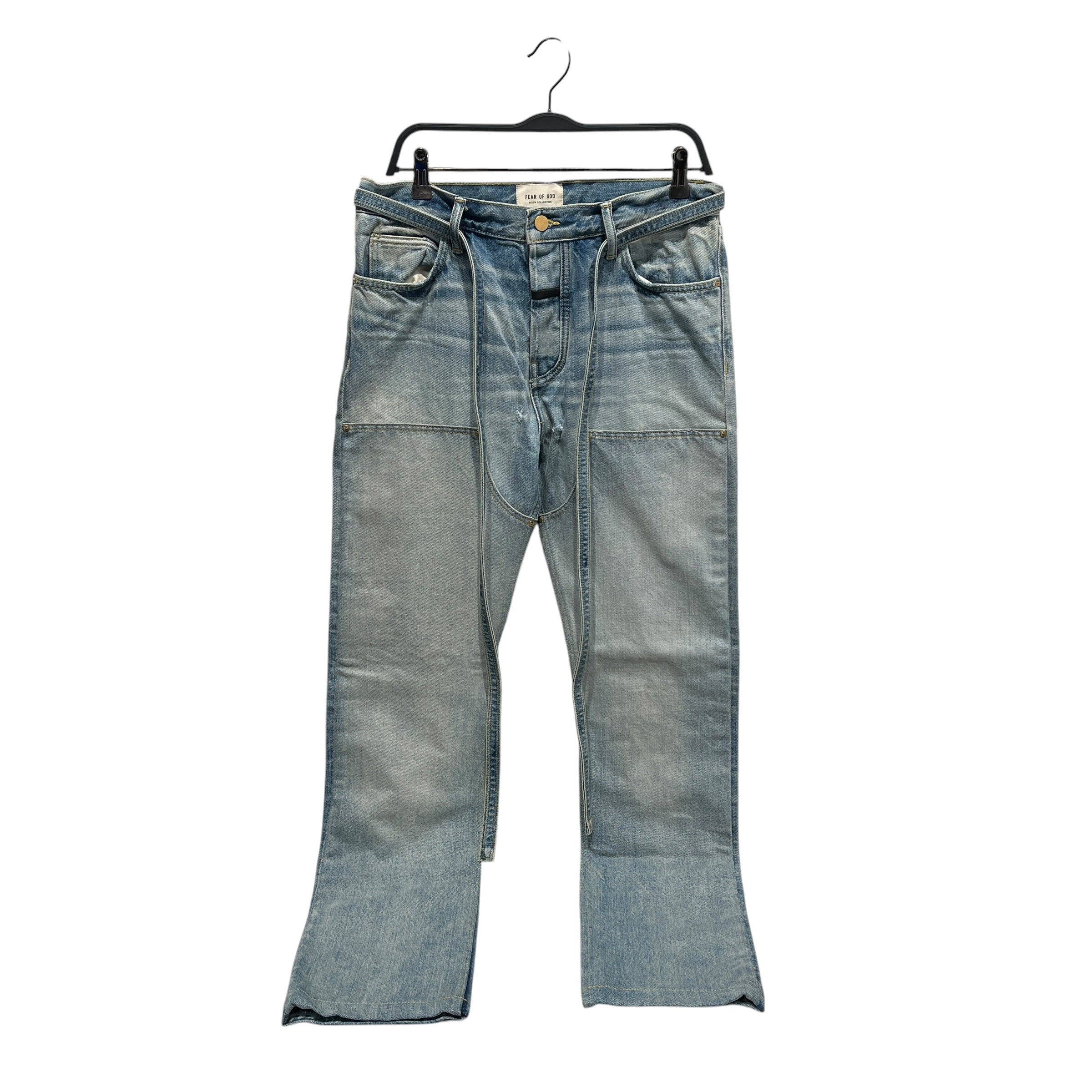 FEAR OF GOD/Straight Pants/32/Denim/BLU/SLIM DOUBLEKNEE BELTED LIGHT view 1
