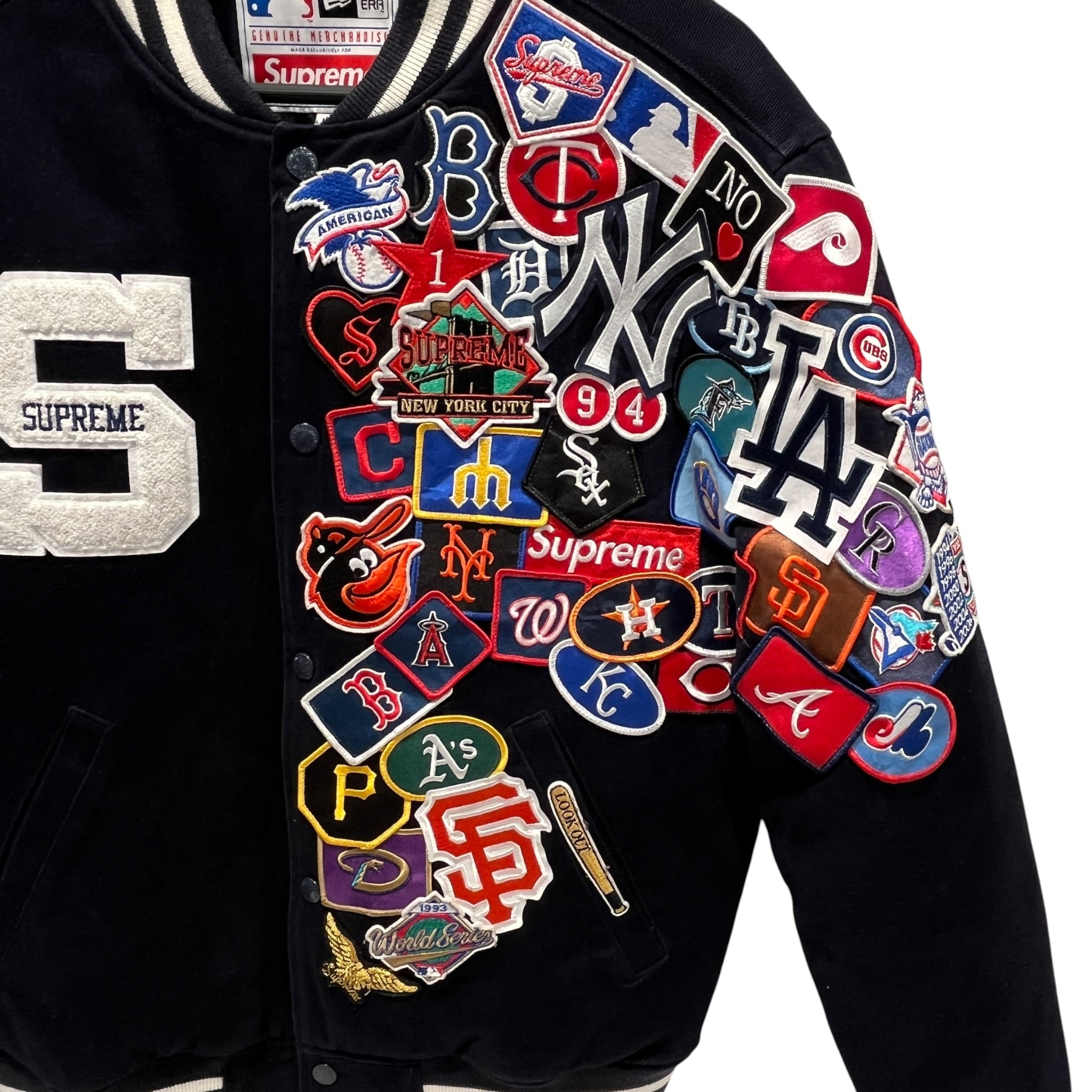 Supreme/Jacket/M/BLK/new era mlb patchwork view 4
