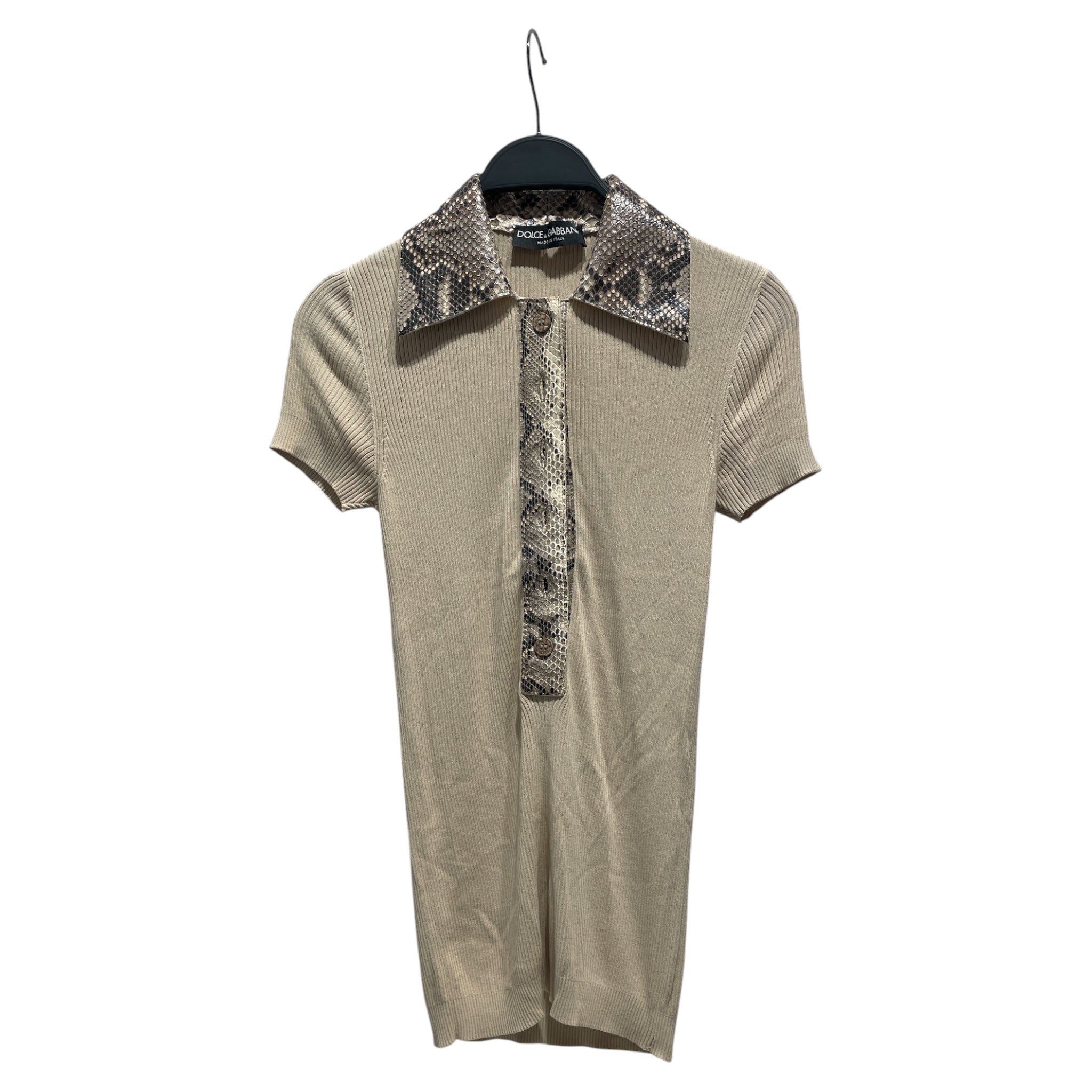 DOLCE&GABBANA/Polo, Rugby/42/Animal Pattern/Cotton/BEG/python view 1